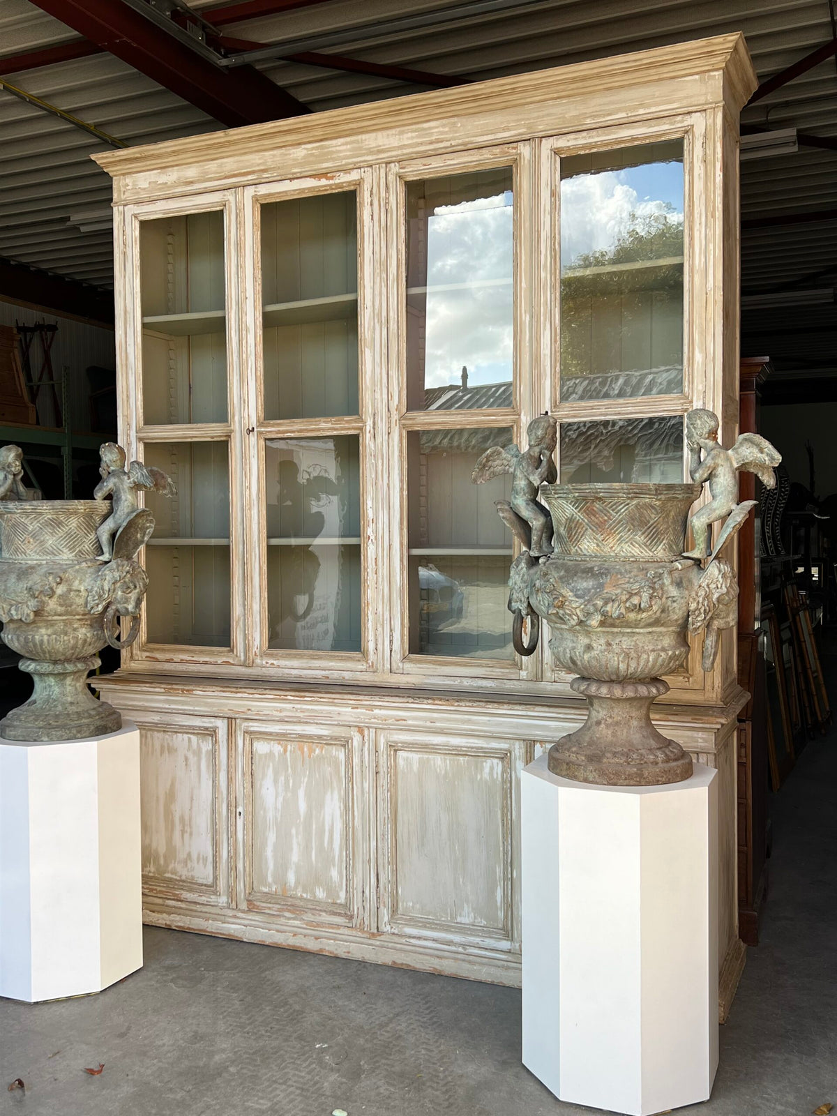 Giant Weathered Library Bookcase from Near Brussels, photo 1