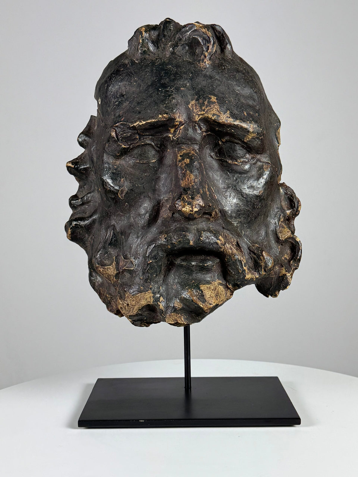 Oversized Classical Unfired Clay Head, Signed Riley 1904, photo 20