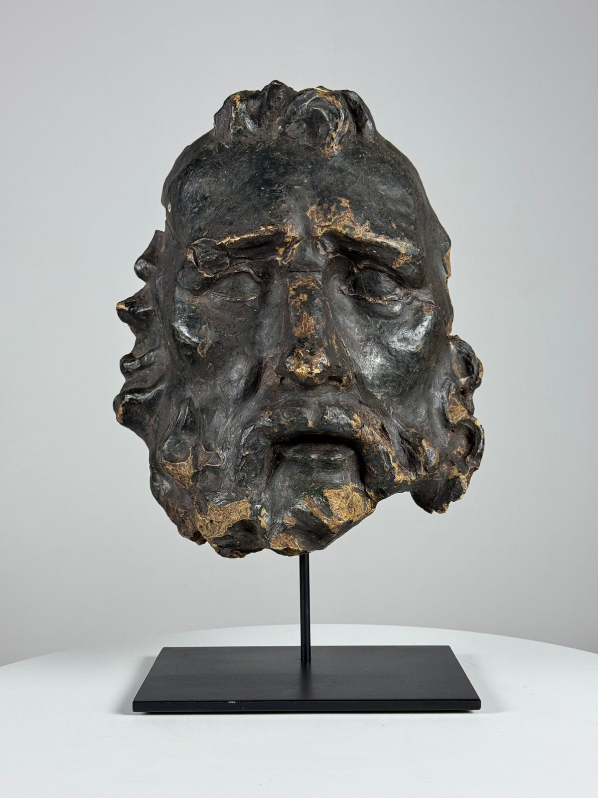 Oversized Classical Unfired Clay Head, Signed Riley 1904, photo 18