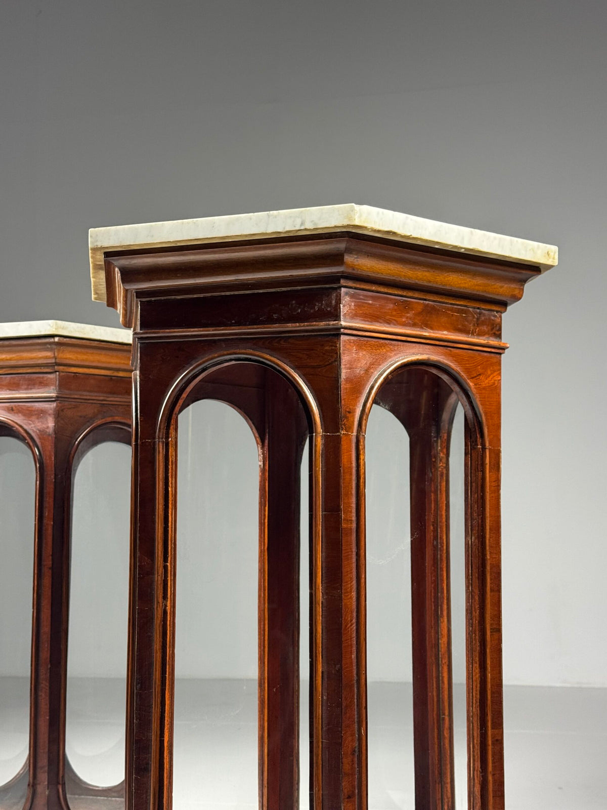 Pair of Octagonal Display Cabinets with Marble Tops, 19th Century, photo 16