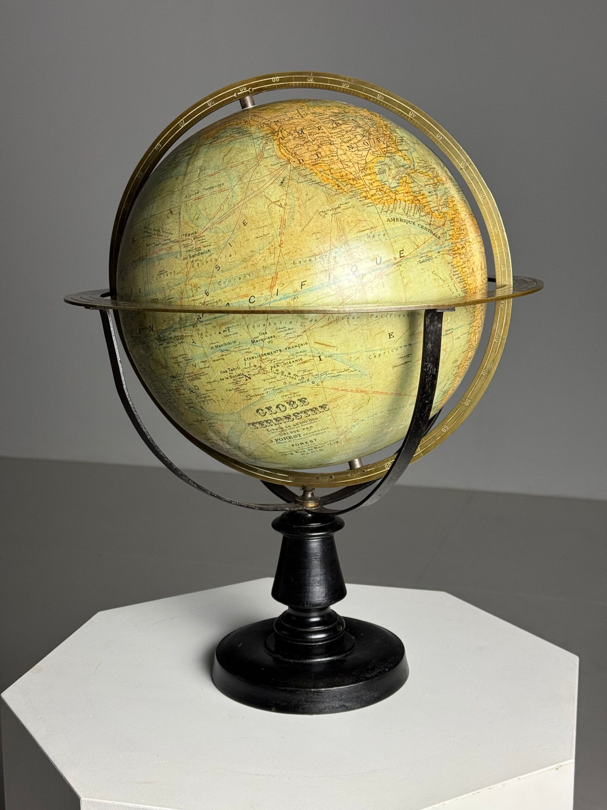 Globe by J. Forest, Paris, c. 1900 to 1910, on Original Stand, photo 8