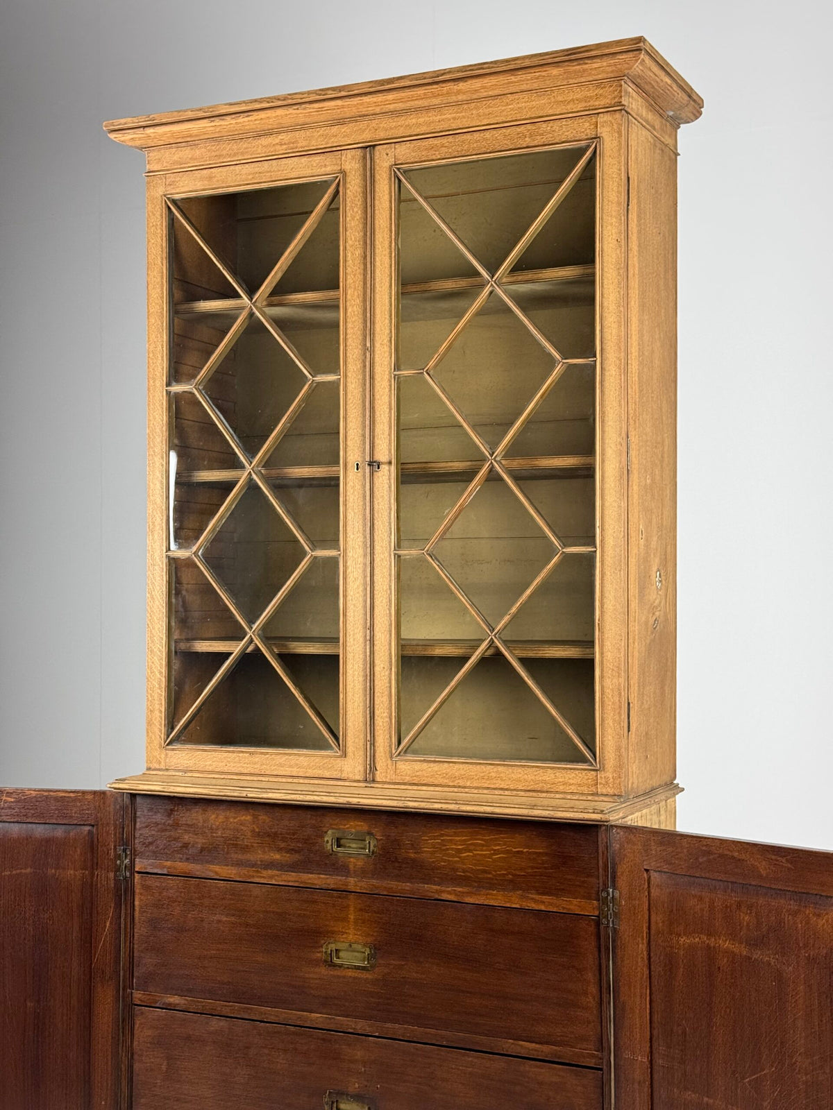 English Bleached Oak Display Cabinet, 19th Century, photo 29
