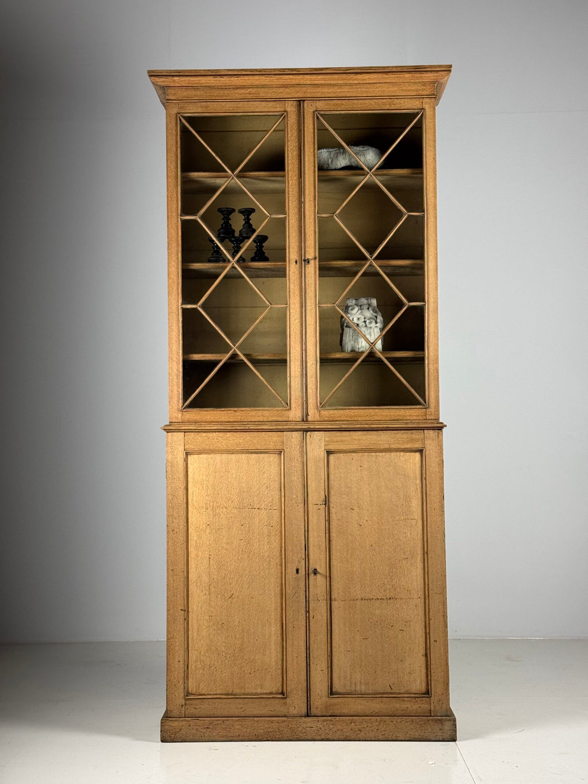 English Bleached Oak Display Cabinet, 19th Century, photo 32