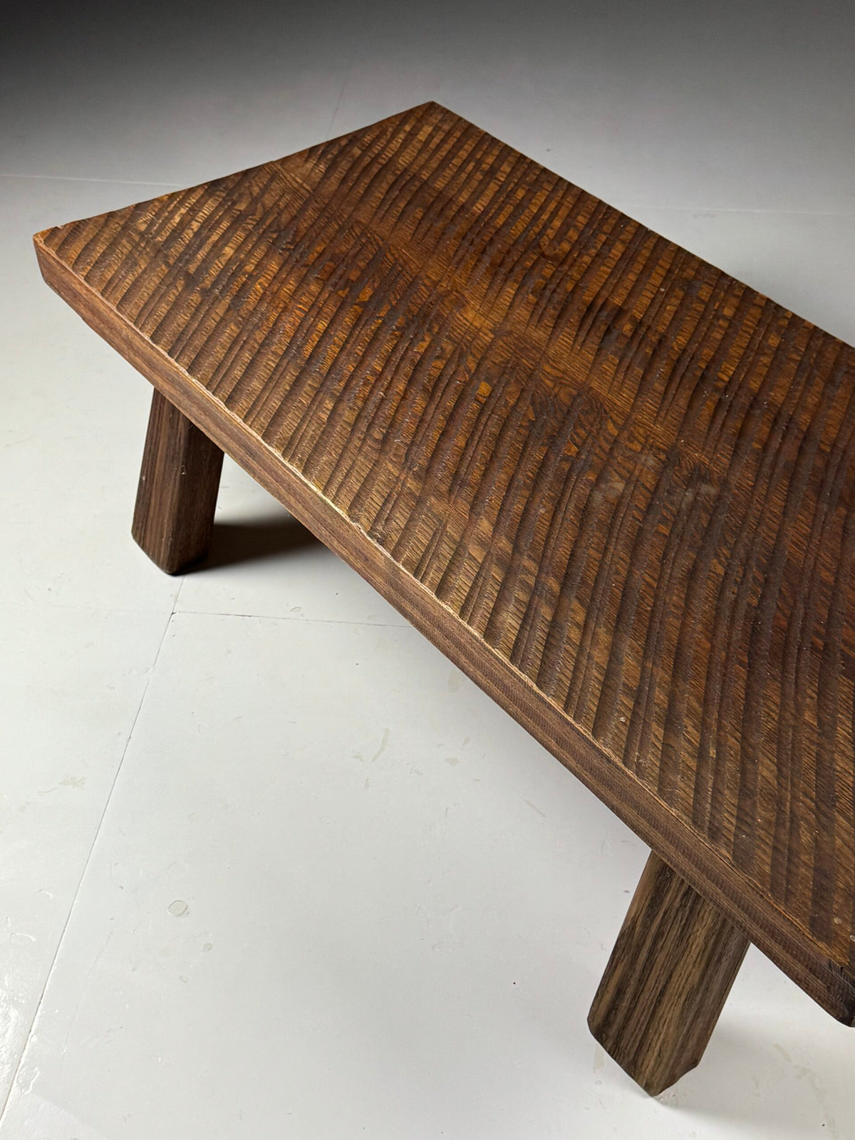 Brutalist Solid Oak Coffee Table, Netherlands, 1970s, photo 9