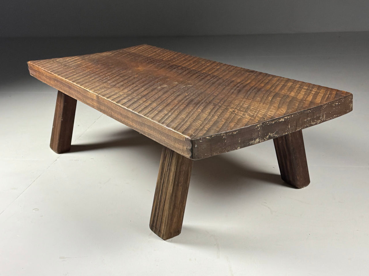 Brutalist Solid Oak Coffee Table, Netherlands, 1970s, photo 7