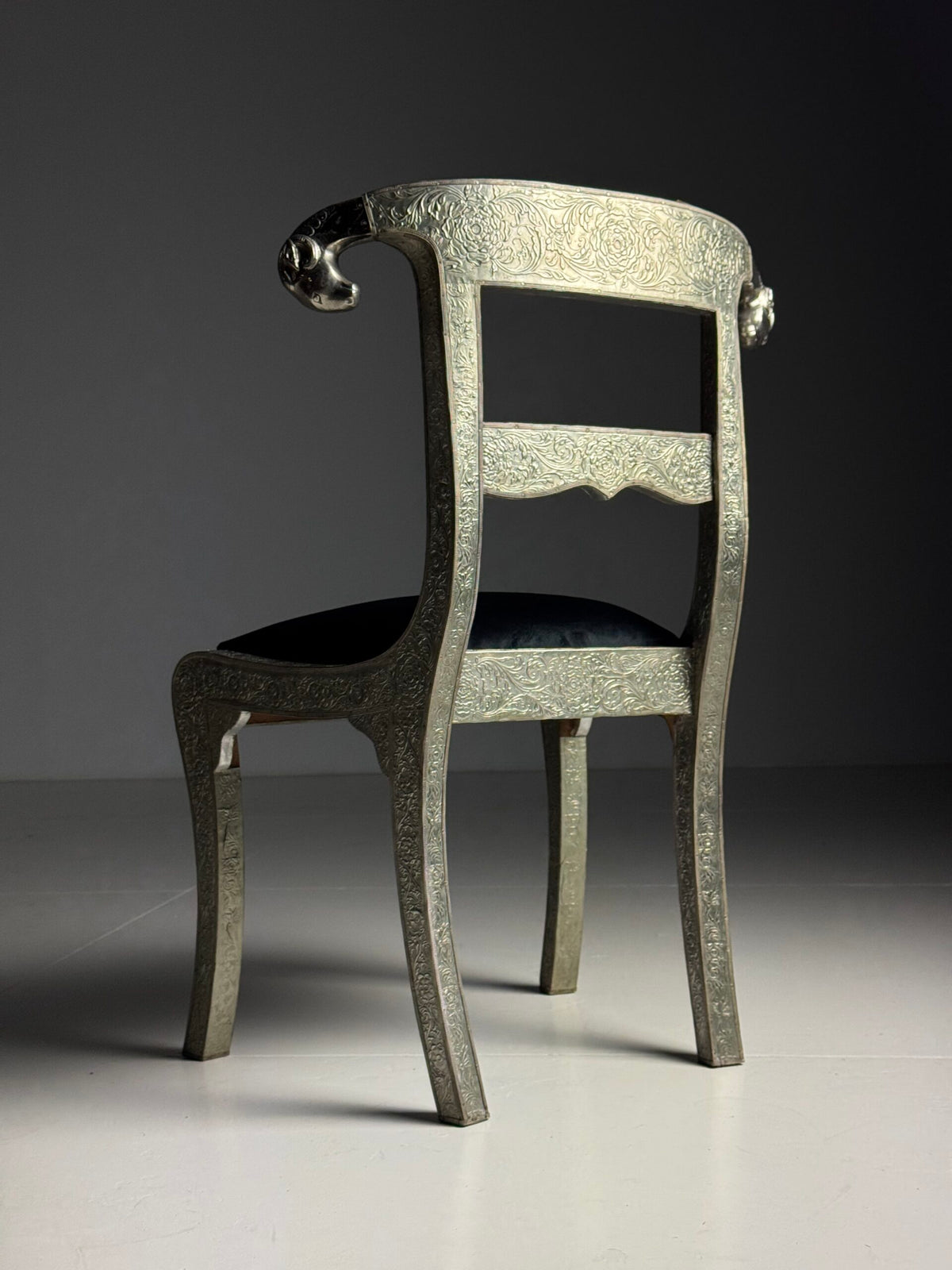 Set of Four Anglo-Indian Dowry Chairs with Tin Cladding, photo 19