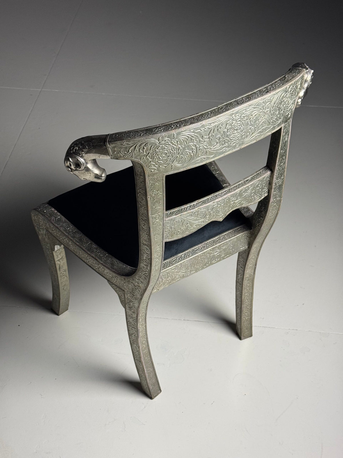 Set of Four Anglo-Indian Dowry Chairs with Tin Cladding, photo 20