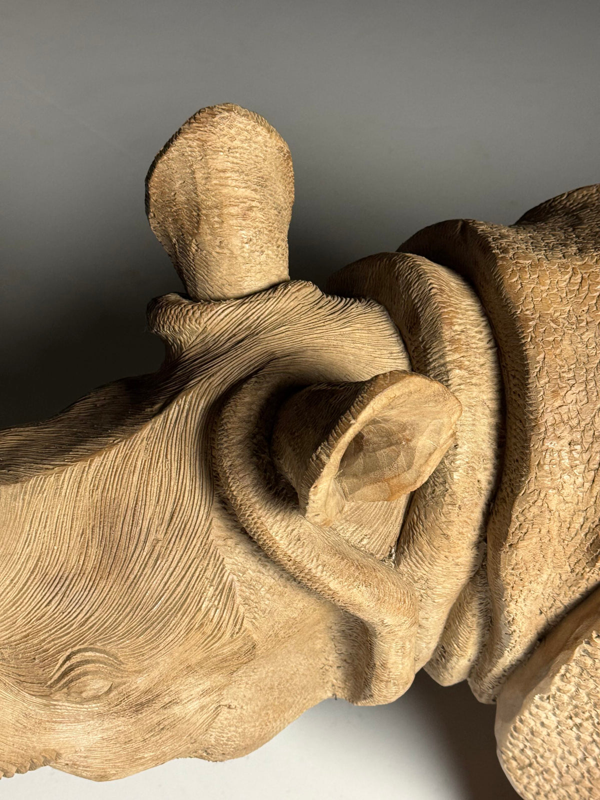 Hand Carved Asian Rhinoceros and Calf, South East Asia, c. 1960, photo 23