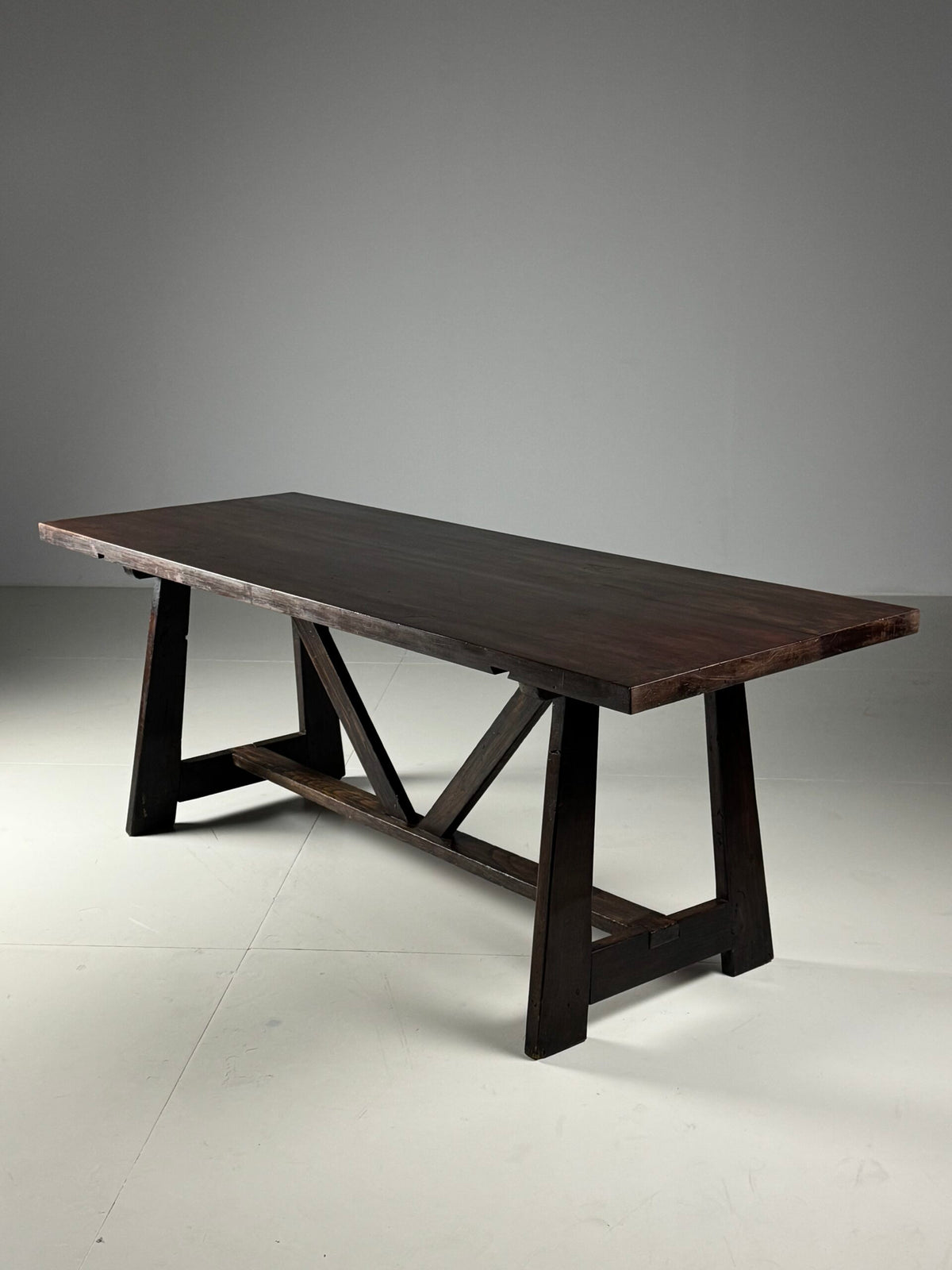 Italian Walnut Refectory Dining Table, Early 20th Century, photo 1