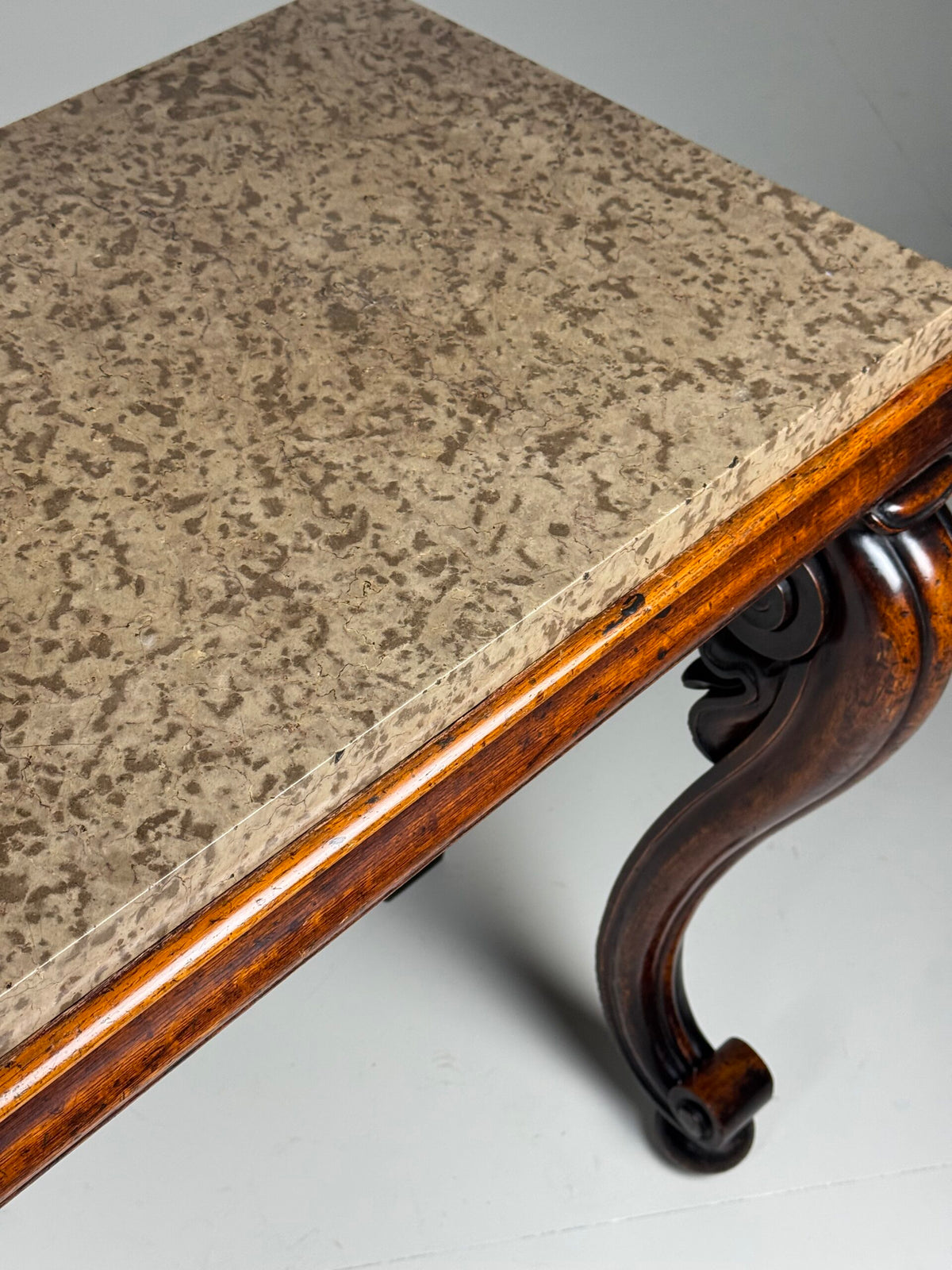 English Mahogany Console Table with Marble Top, 19th Century, photo 15