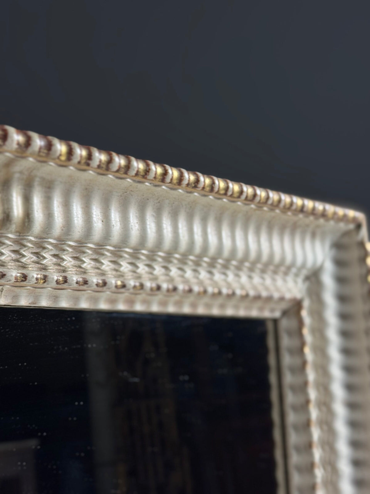 French Ribbed Mirror, c. 1900, photo 5