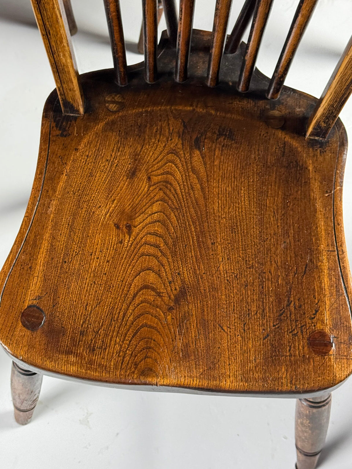 Set of Six English Windsor Spindle Back Chairs, 1935, photo 6