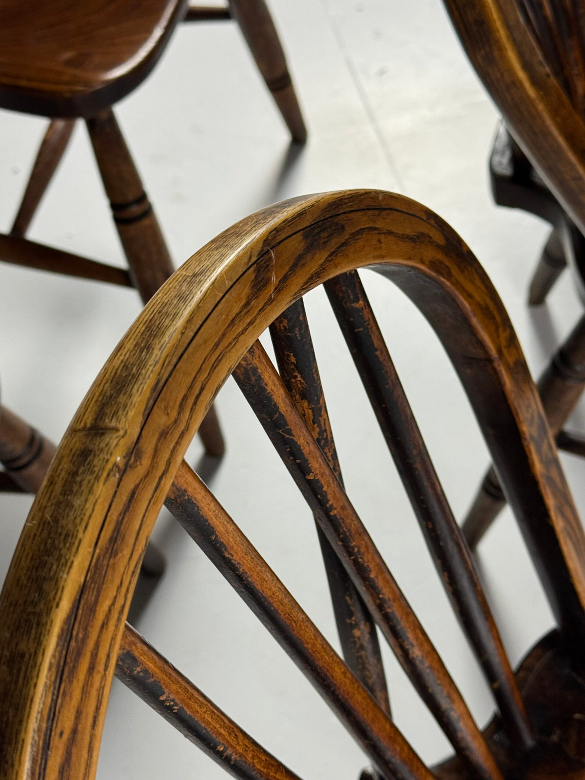Set of Six English Windsor Spindle Back Chairs, 1935, photo 4