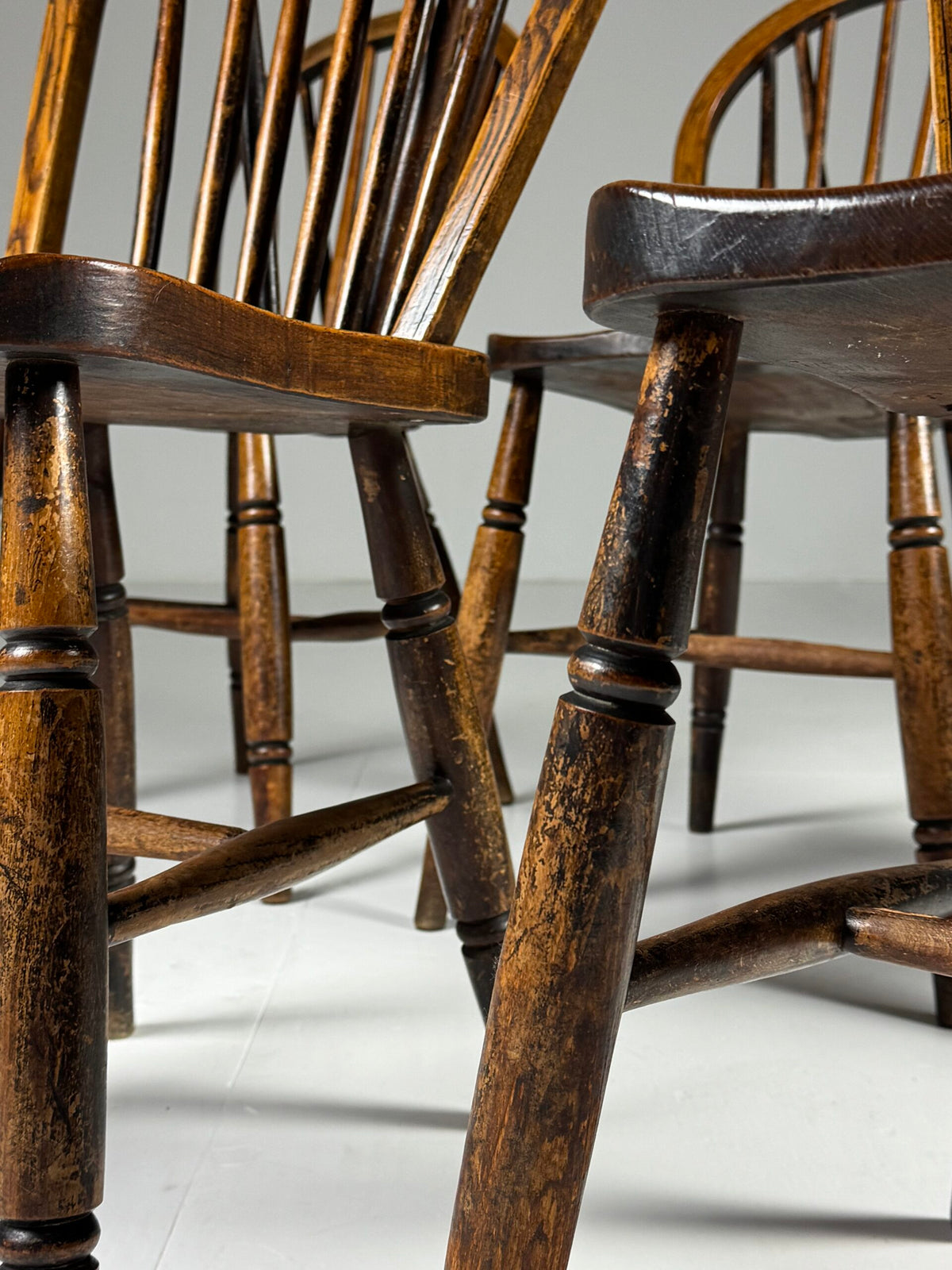 Set of Six English Windsor Spindle Back Chairs, 1935, photo 3
