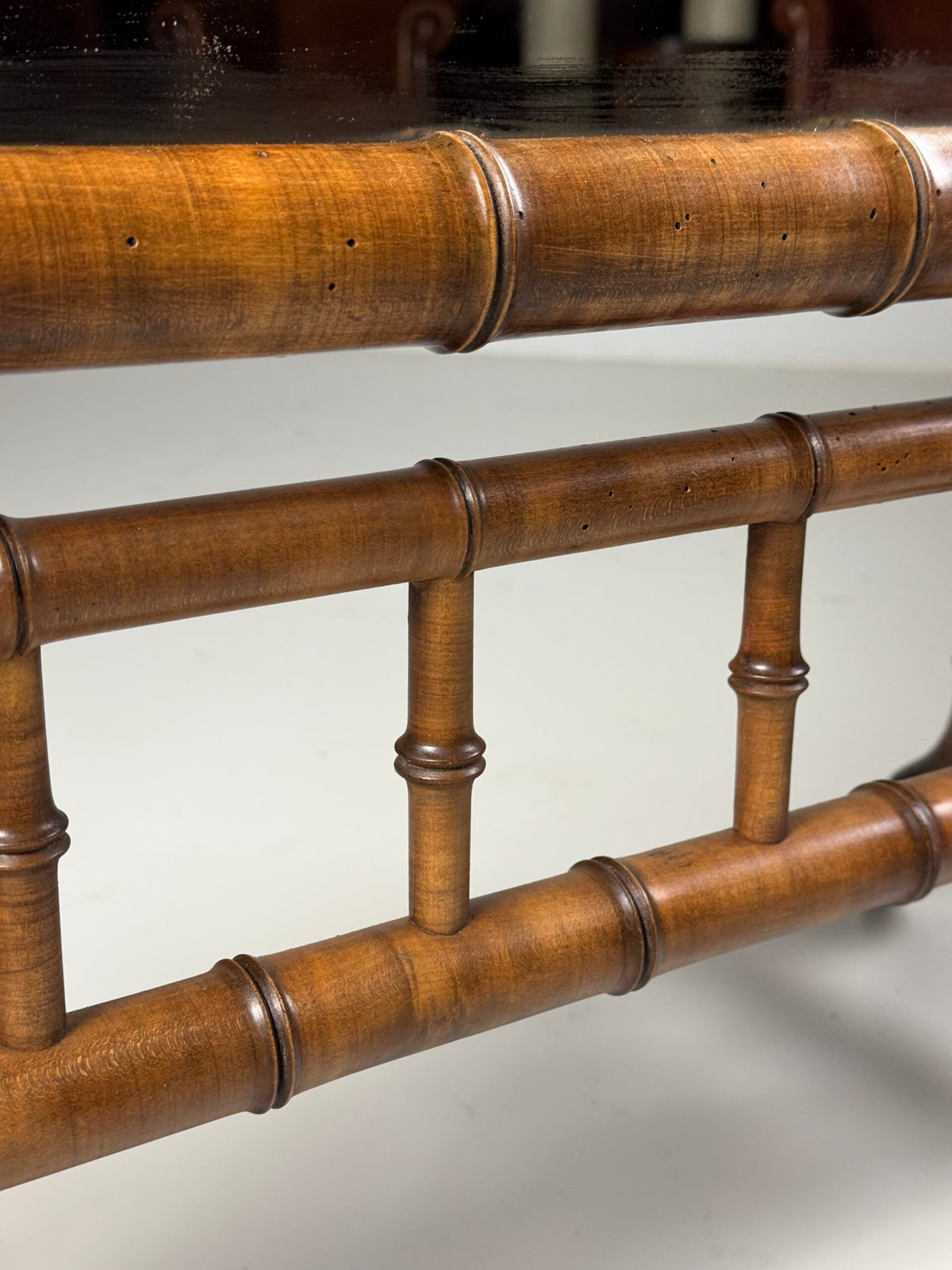 French Faux Bamboo Cheval Mirror, c. 1900, photo 24