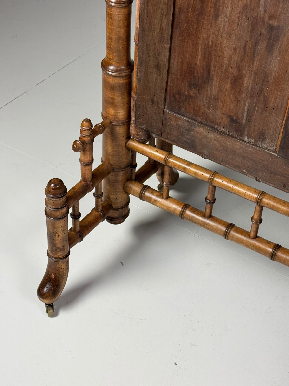 French Faux Bamboo Cheval Mirror, c. 1900, photo 19
