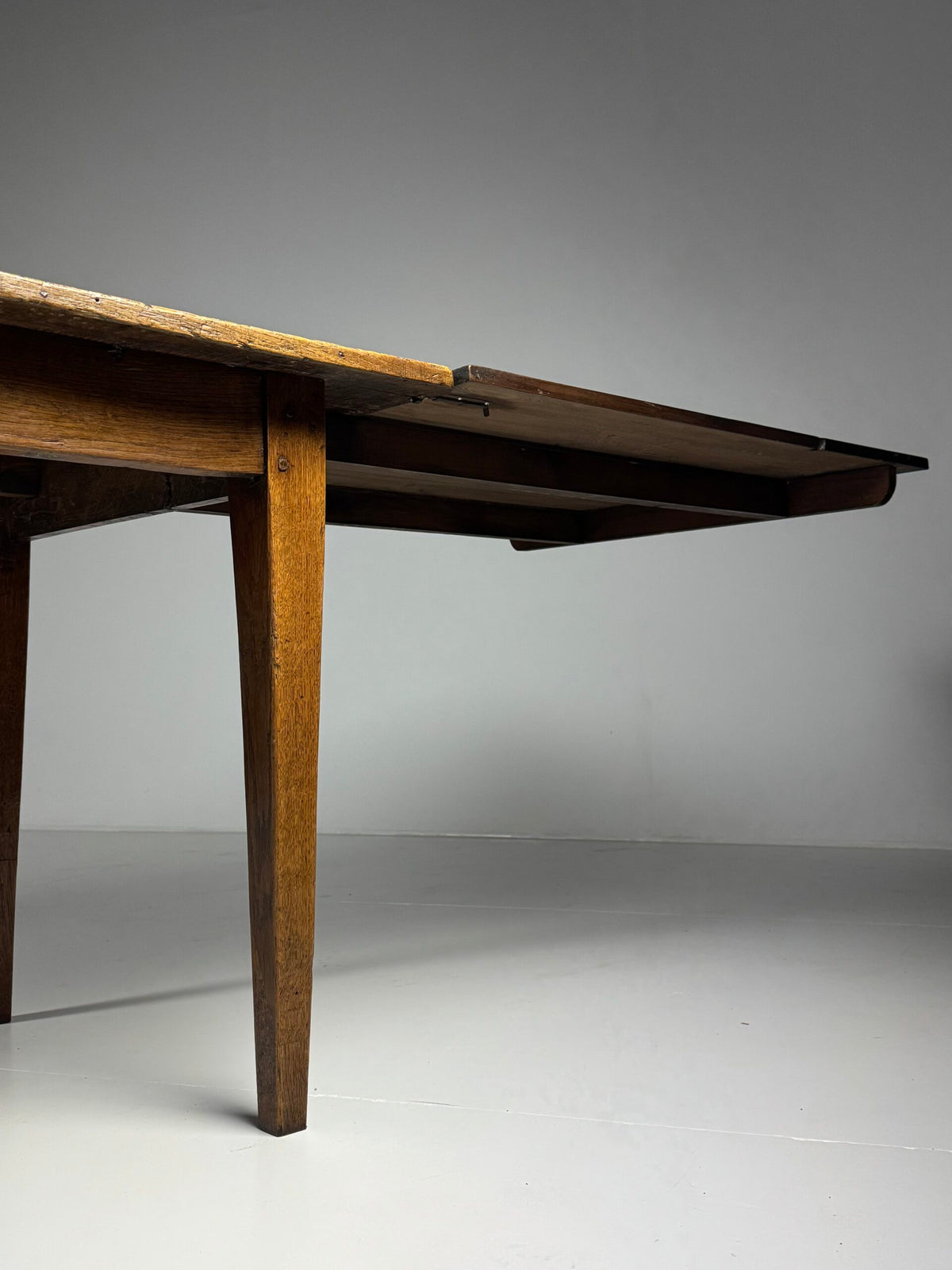 French Antique Farmhouse Dining Table with Extension Leaves, photo 4