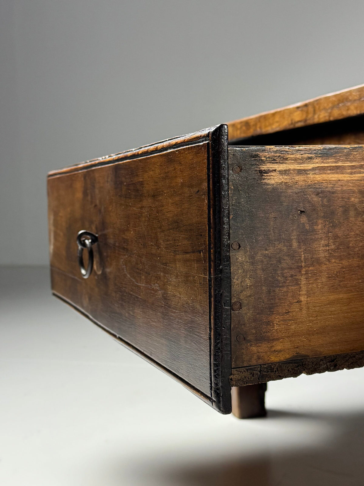 Spanish Walnut Coffee Table or TV Unit with Three Drawers, 18th Century, photo 13