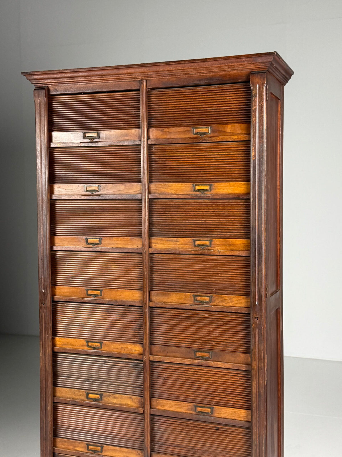 Belgian Oak Roll-Front Filing Cabinet, Early 20th Century, photo 20