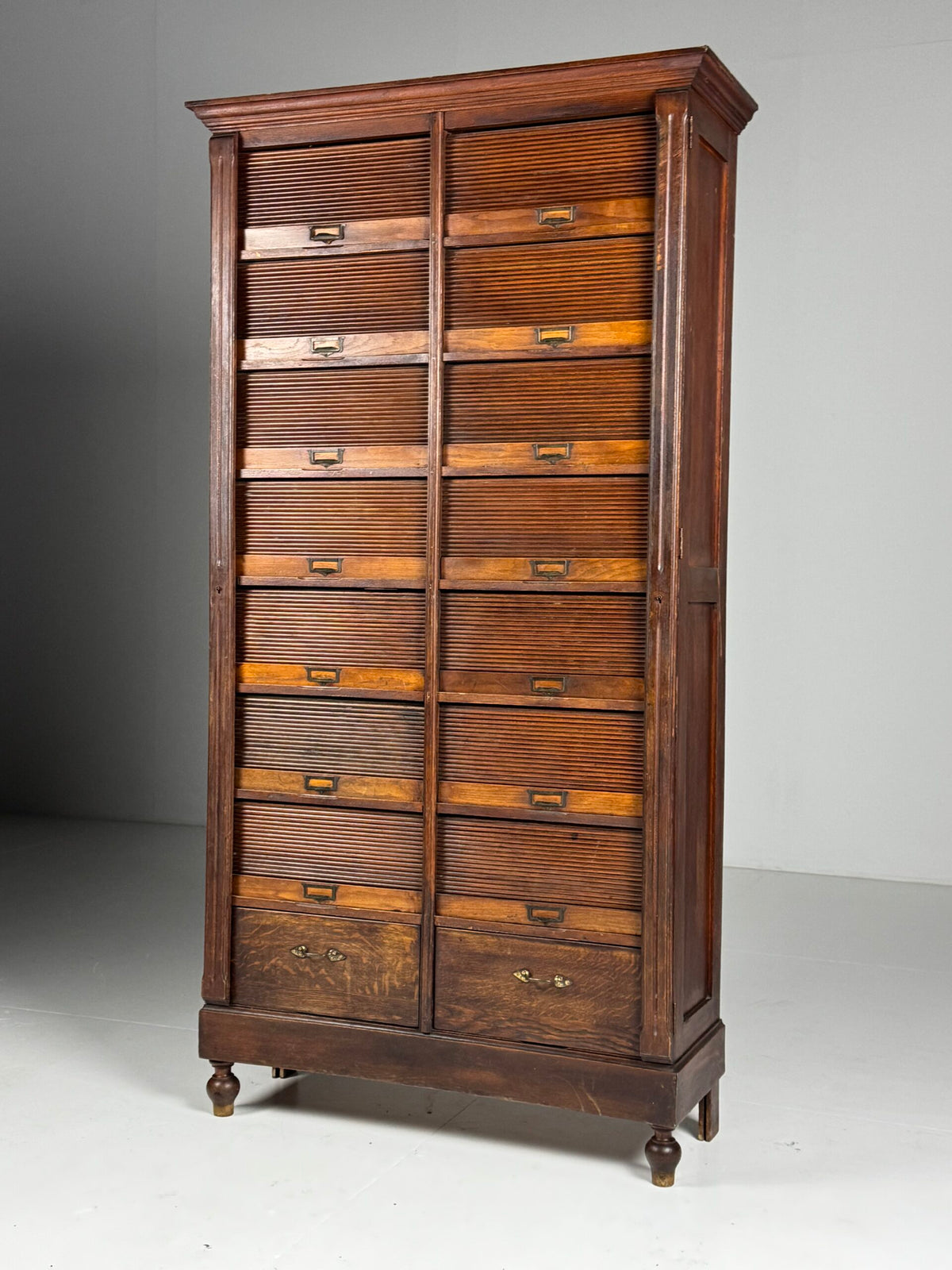 Belgian Oak Roll-Front Filing Cabinet, Early 20th Century, photo 19