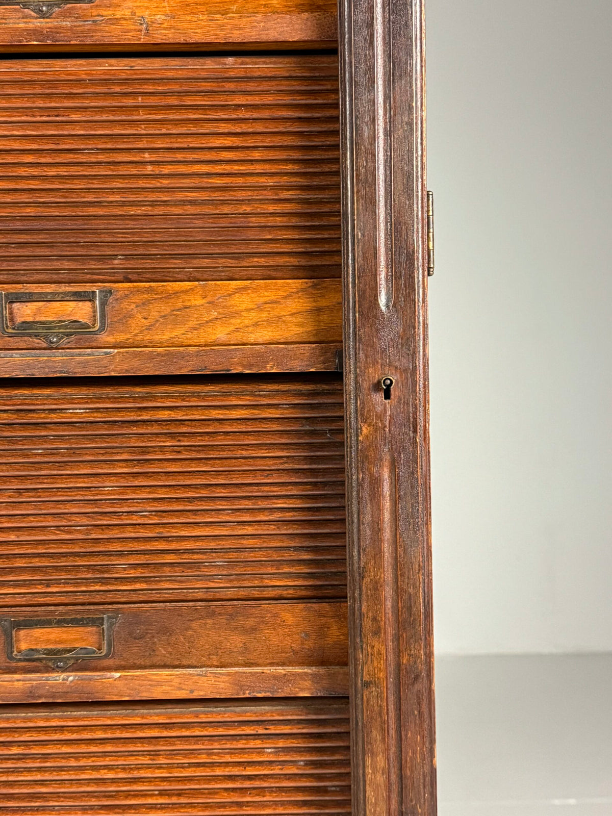 Belgian Oak Roll-Front Filing Cabinet, Early 20th Century, photo 16