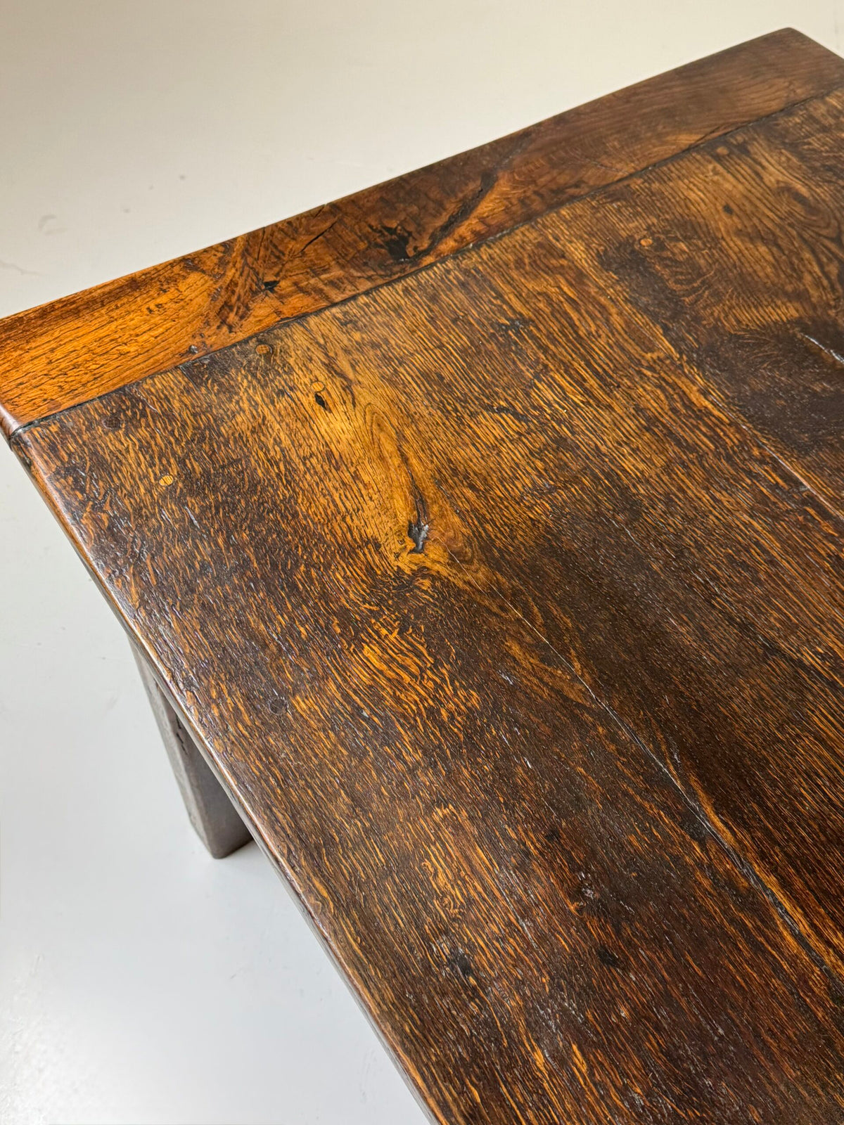 French Antique Oak Farmhouse Table with Two Plank Top, 18th Century, photo 28