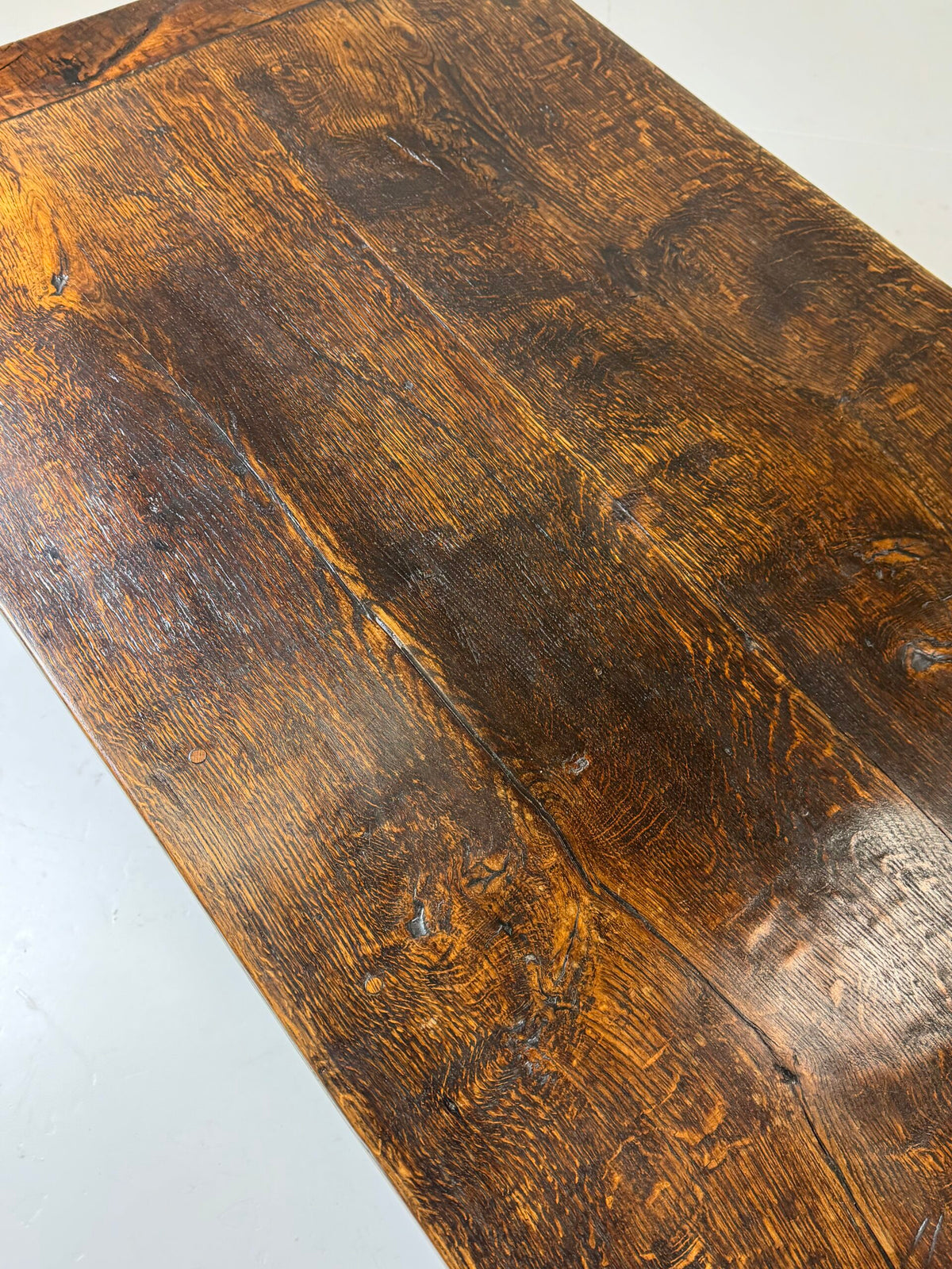 French Antique Oak Farmhouse Table with Two Plank Top, 18th Century, photo 27
