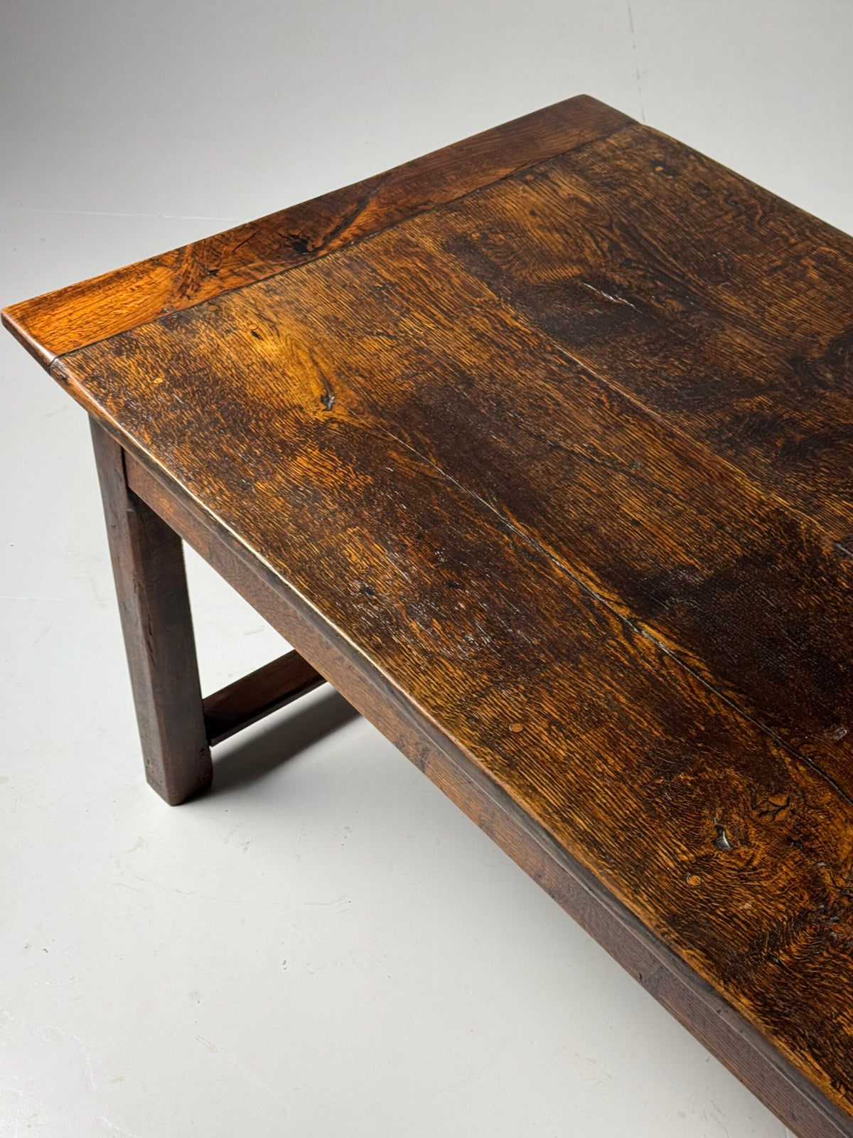 French Antique Oak Farmhouse Table with Two Plank Top, 18th Century, photo 12