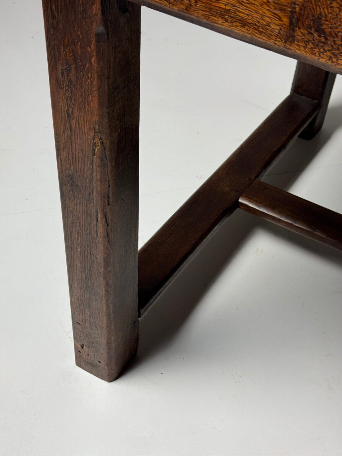 French Antique Oak Farmhouse Table with Two Plank Top, 18th Century, photo 18