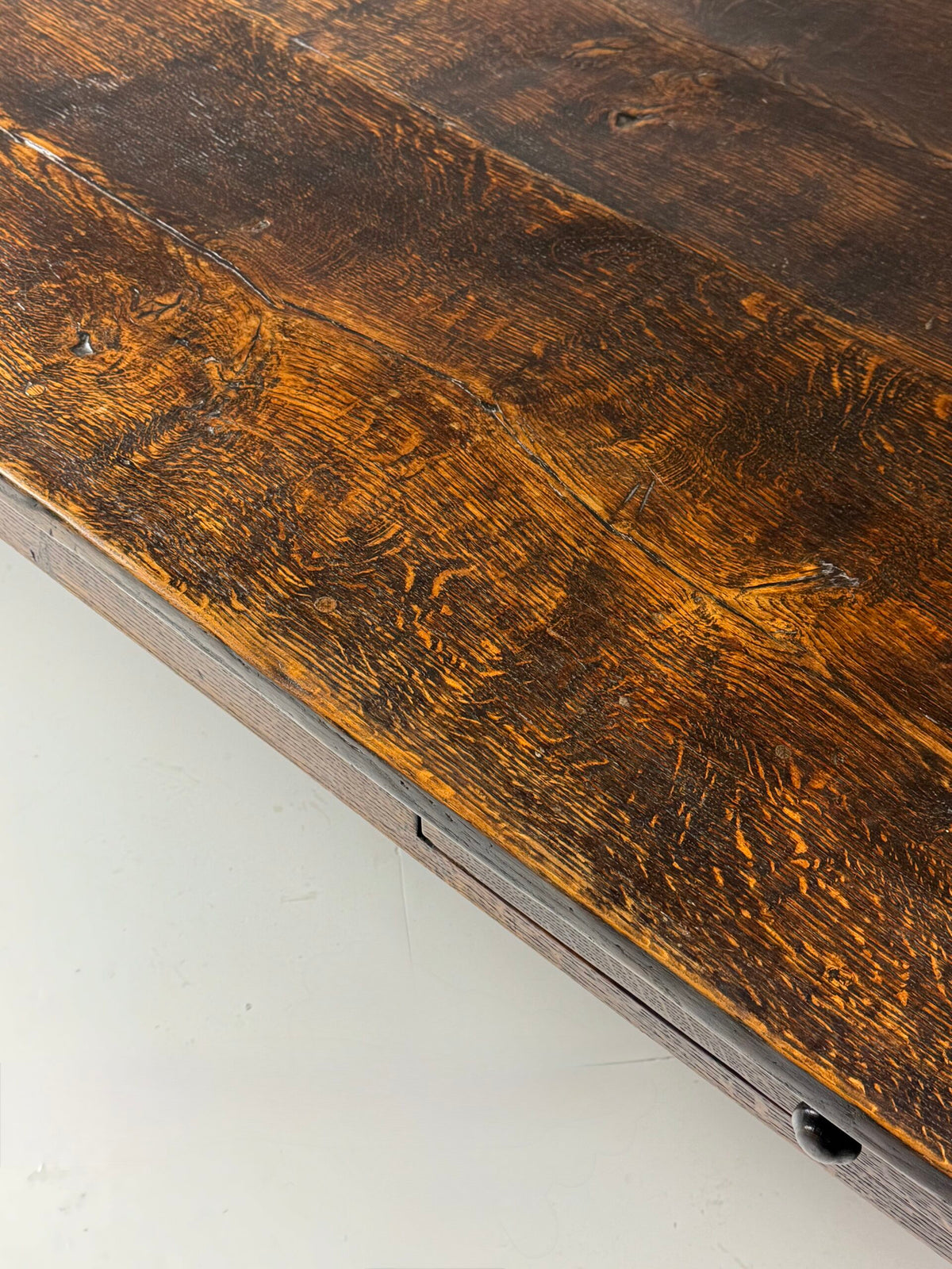 French Antique Oak Farmhouse Table with Two Plank Top, 18th Century, photo 2