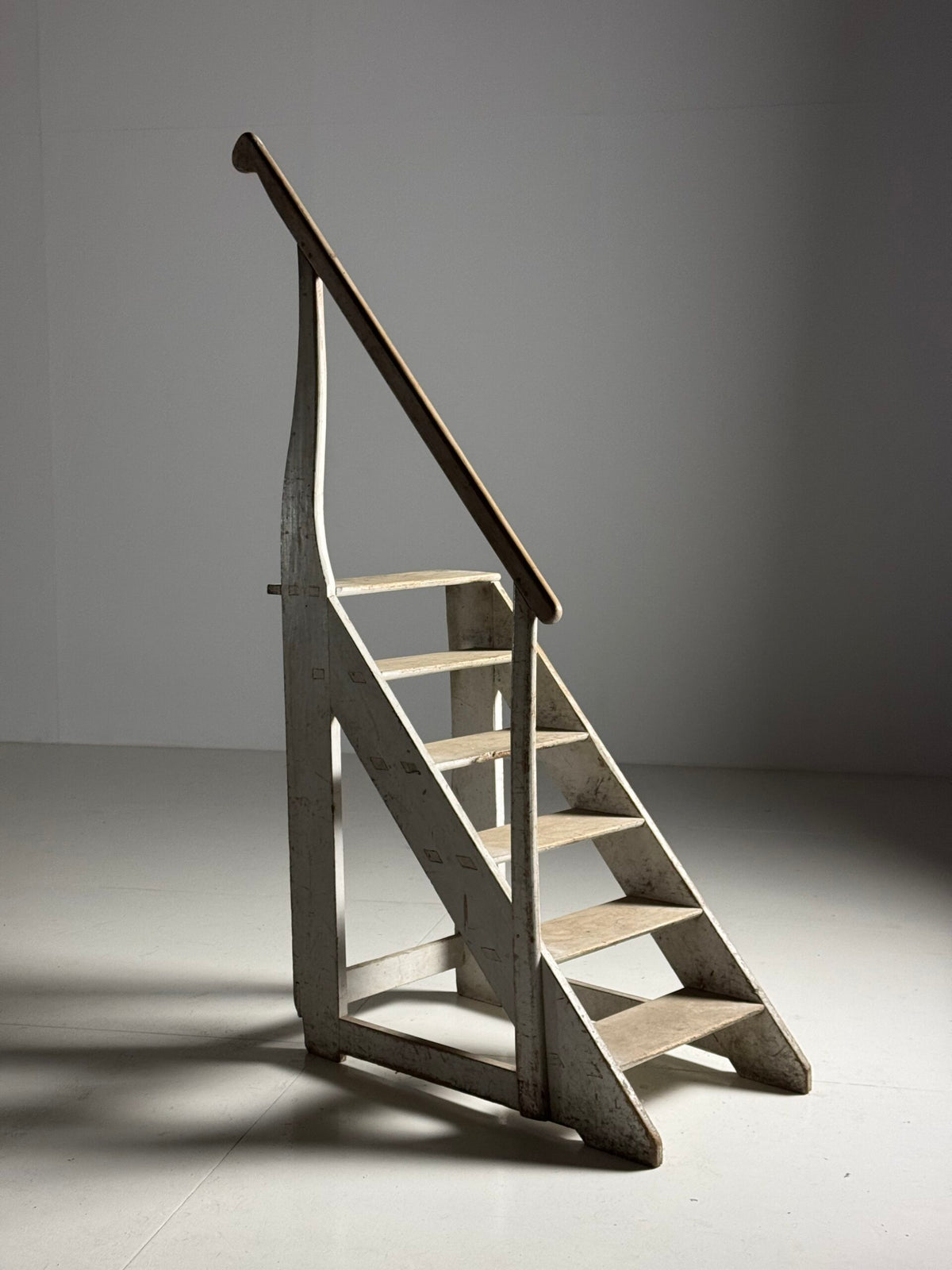 French Library Steps in Original Grey Paint, Early 20th Century, photo 10