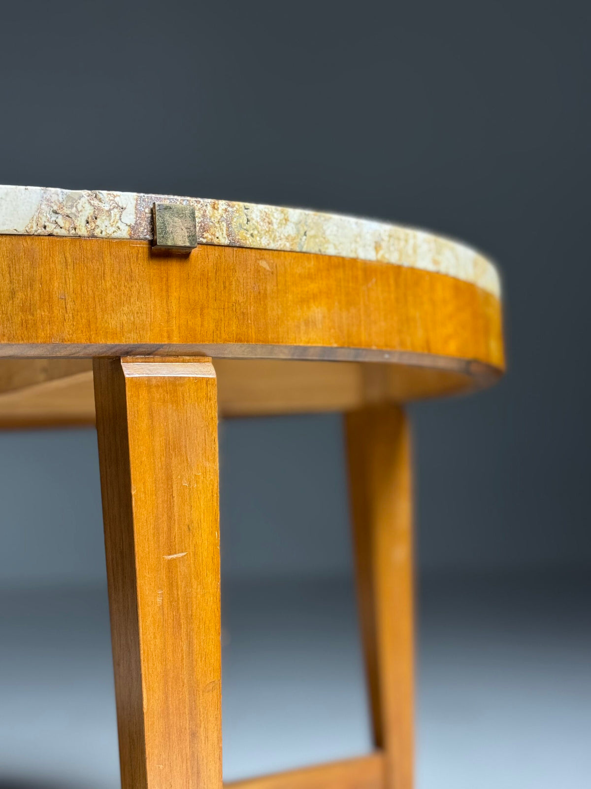 Vintage Travertine Top Coffee Table, Belgium, photo 5