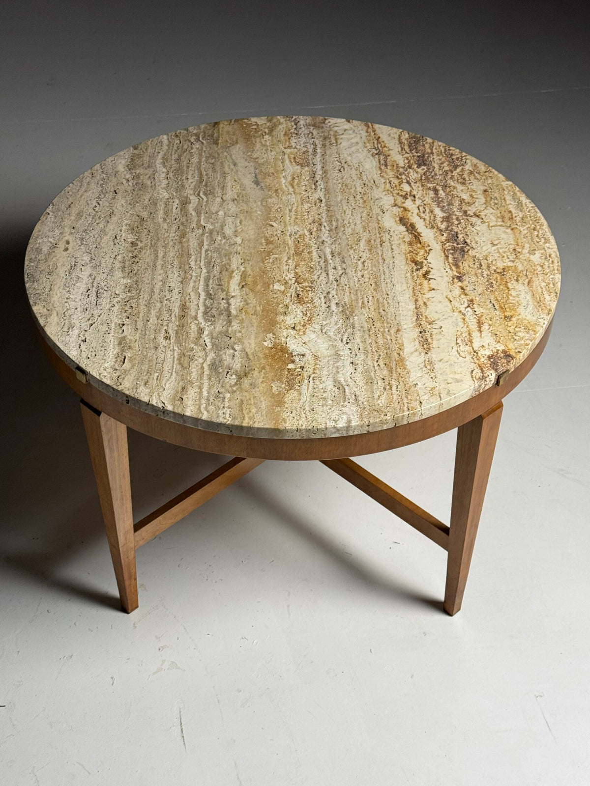 Vintage Travertine Top Coffee Table, Belgium, photo 3