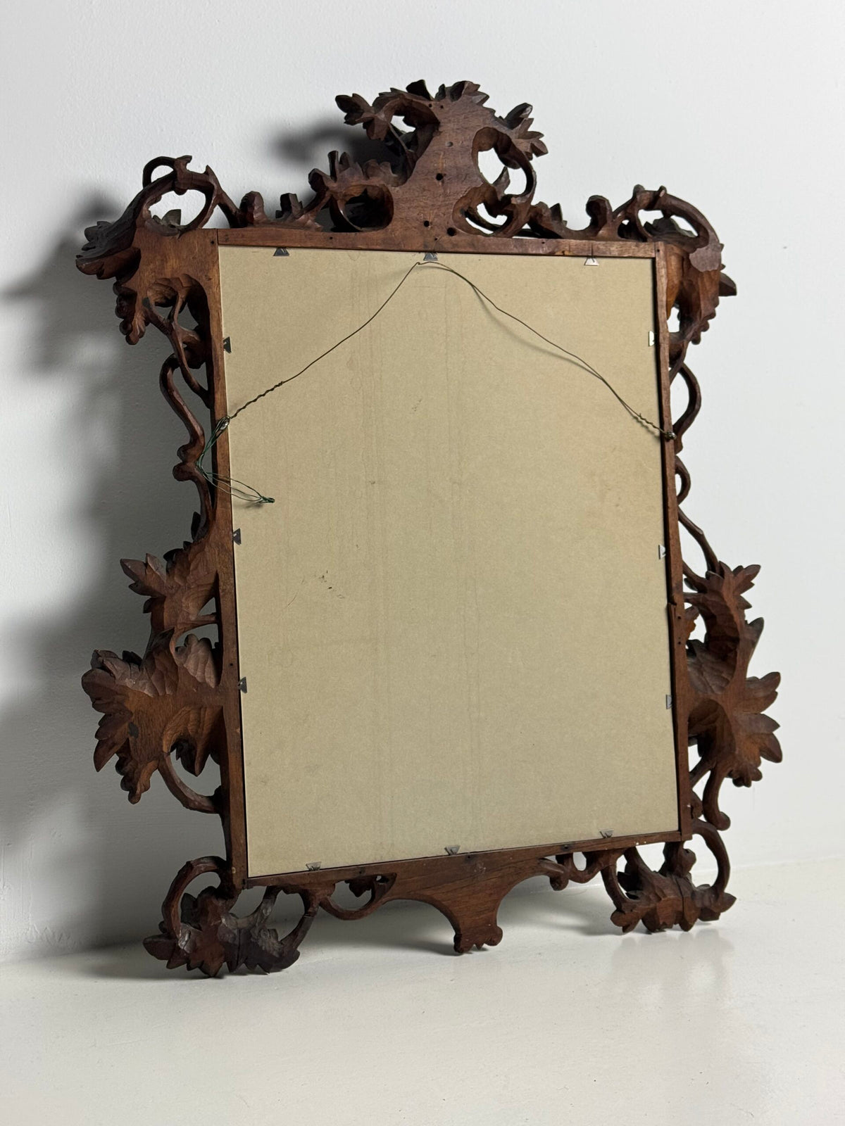 Hand Carved Black Forest Mirror, Germany c. 1900, photo 6