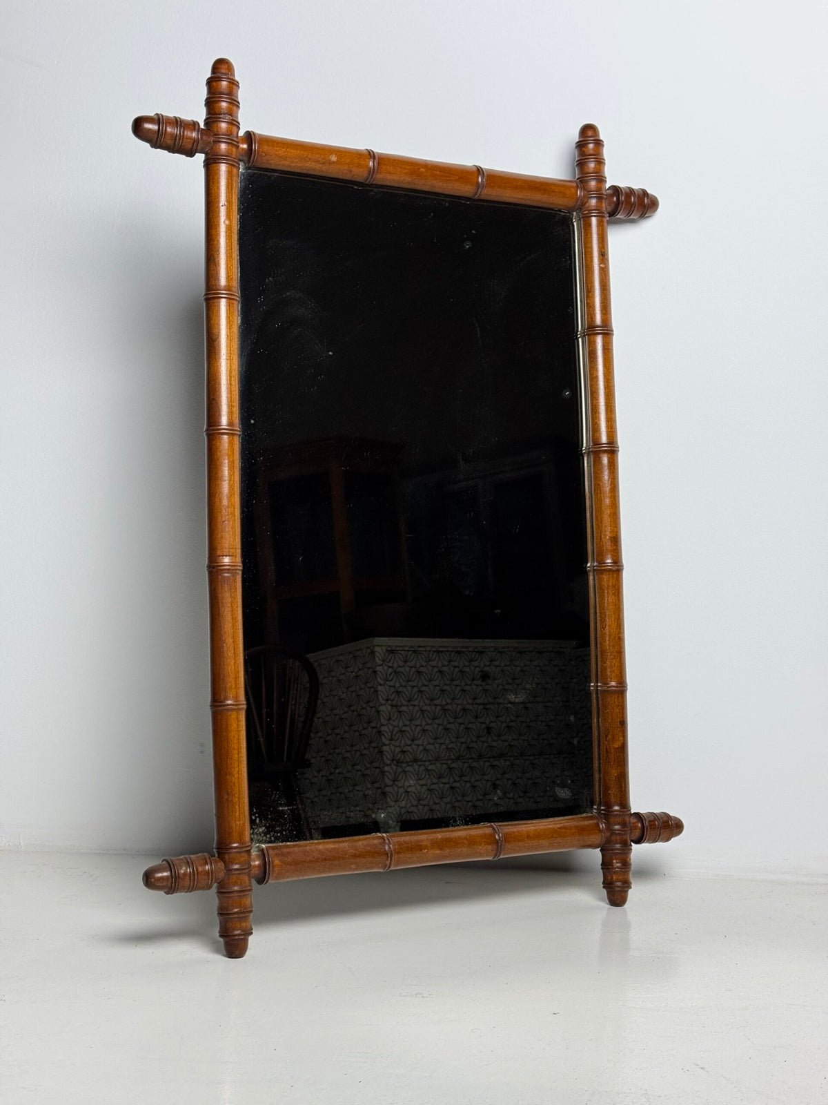 French Faux Bamboo Mirror, 1910, photo 9