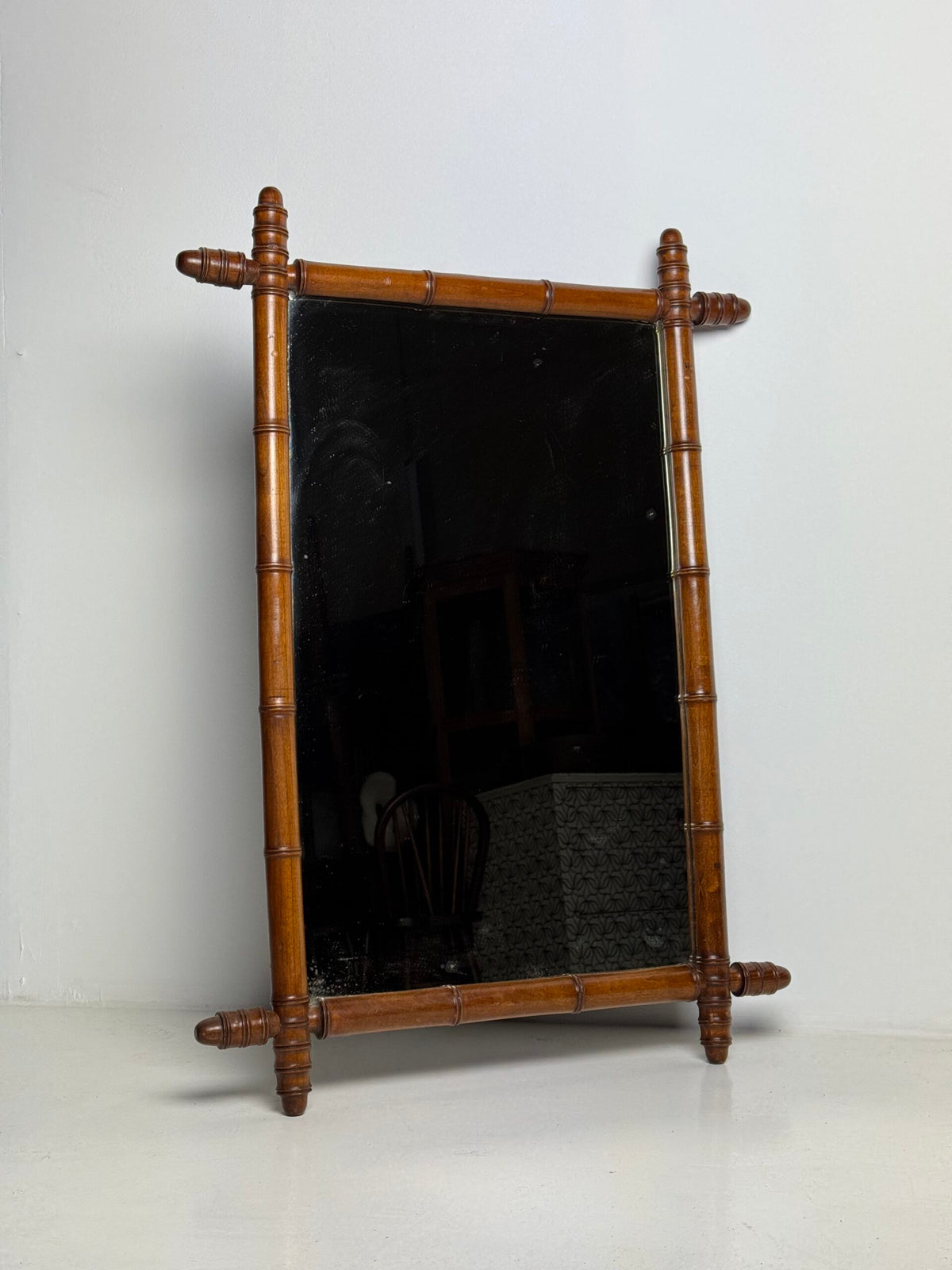 French Faux Bamboo Mirror, 1910, photo 6