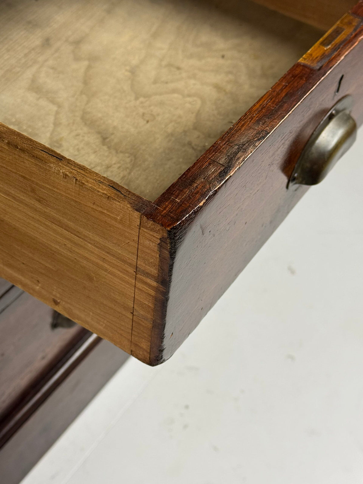 English Partner Desk with Green Leather Top, Mid 20th Century, photo 18