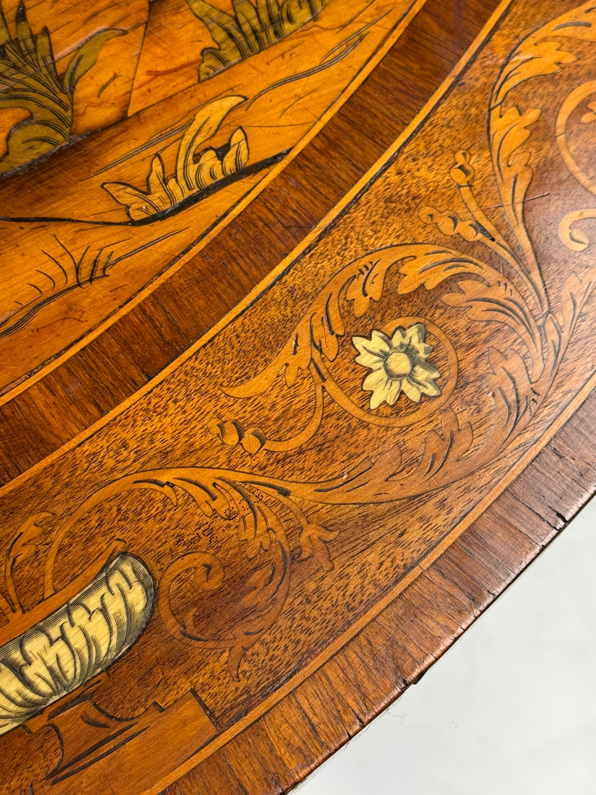 Pair of Italian Demi Lune Tables Inlaid with Bone, 19th Century, photo 6