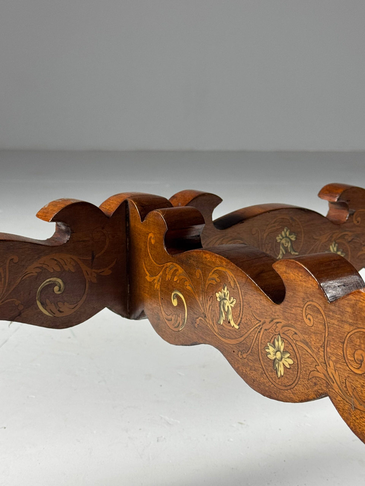 Pair of Italian Demi Lune Tables Inlaid with Bone, 19th Century, photo 8