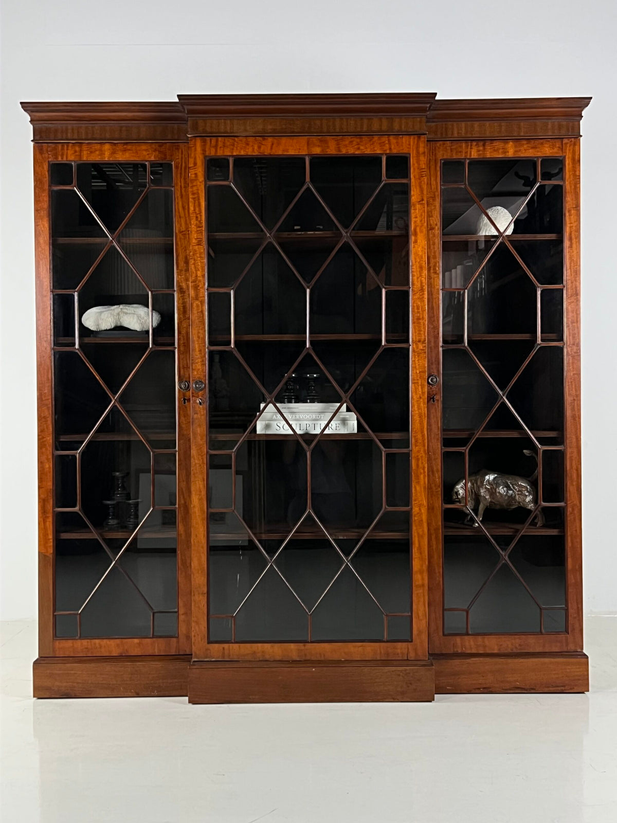 English Mahogany Breakfront Display Cabinet, 19th Century, photo 12