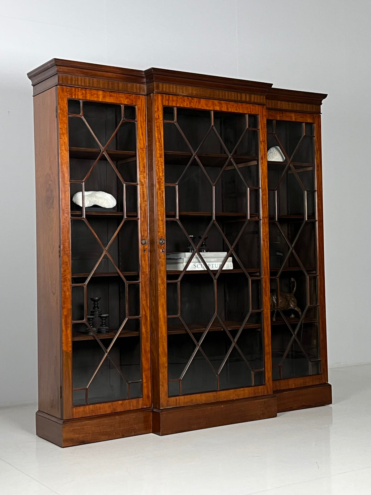 English Mahogany Breakfront Display Cabinet, 19th Century, photo 17