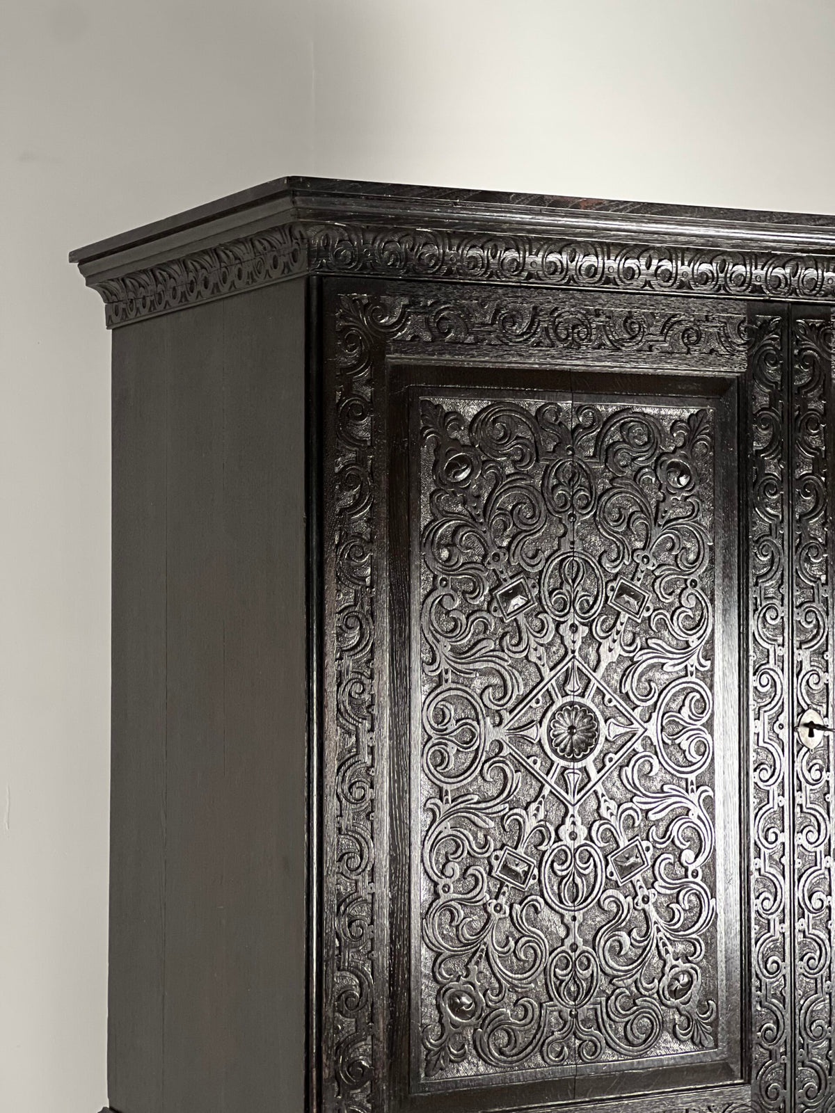 Victorian Oak Cabinet with Hand Carved Panels, c. 1860, photo 9