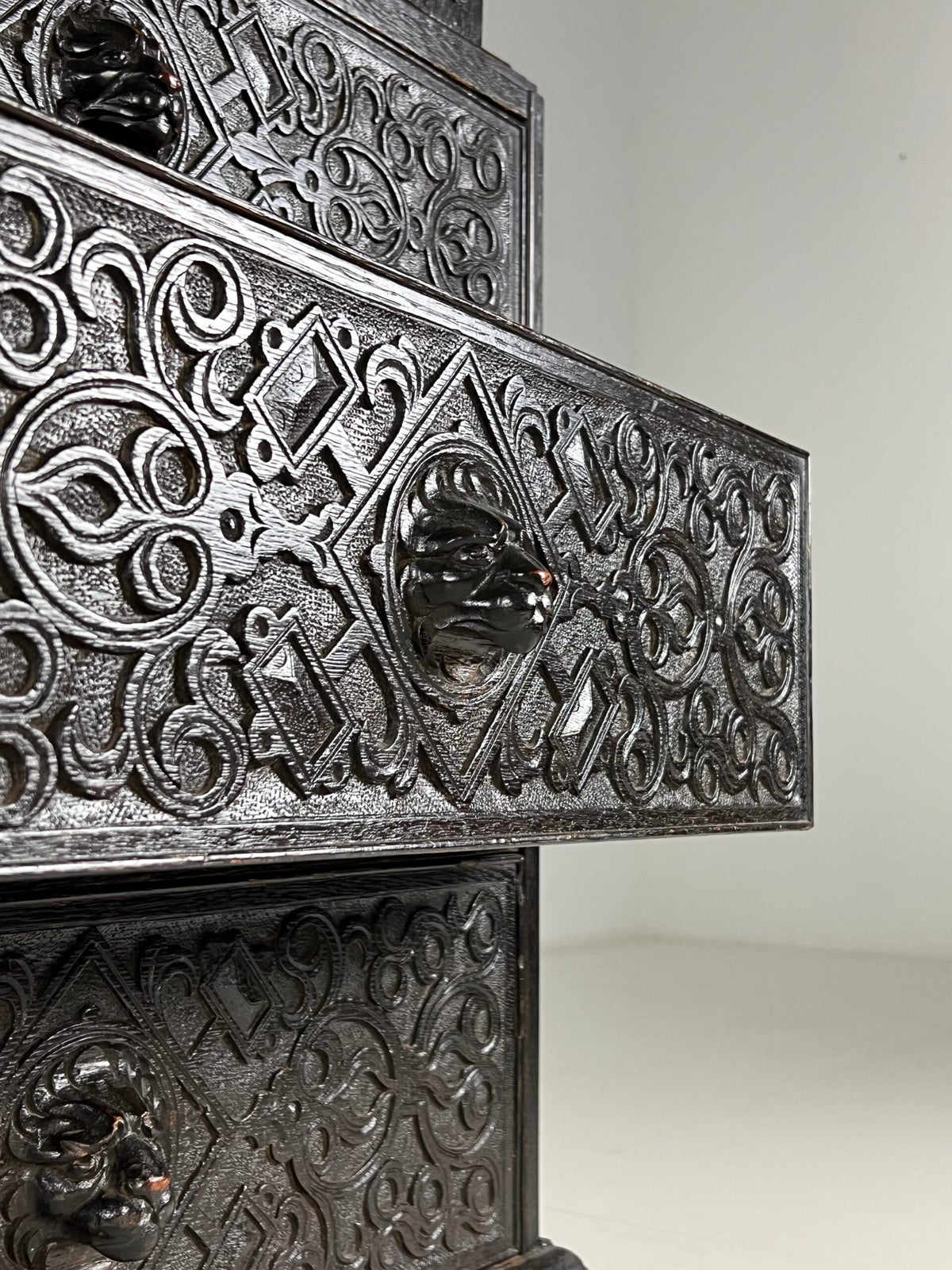 Victorian Oak Cabinet with Hand Carved Panels, c. 1860, photo 21