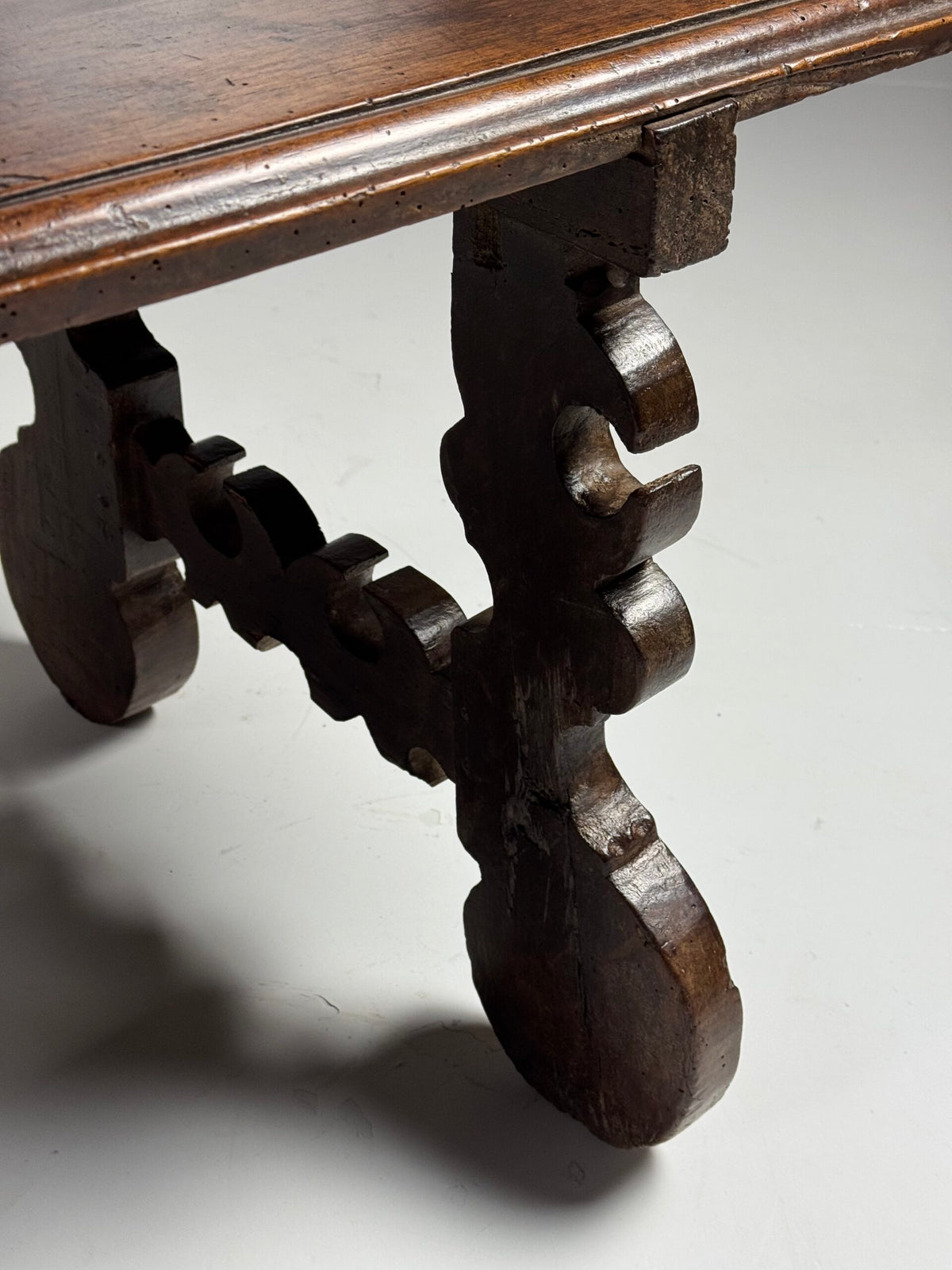 Spanish Solid Walnut Bench, 18th Century, photo 12