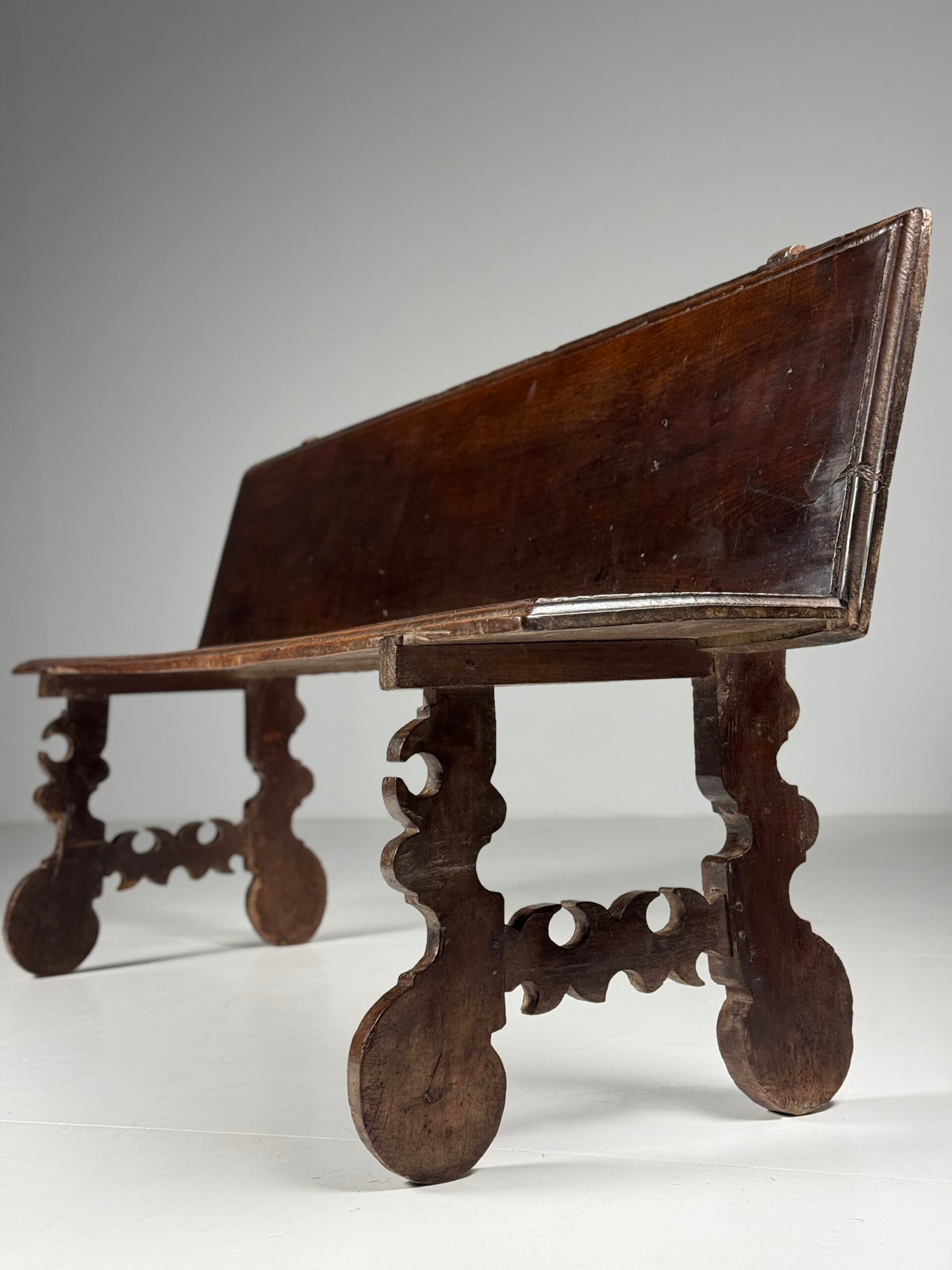Spanish Solid Walnut Bench, 18th Century, photo 14