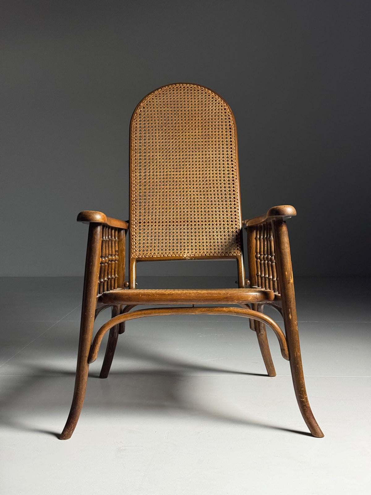 Thonet Style Bentwood Armchair with Cane Seat, 20th Century, photo 11