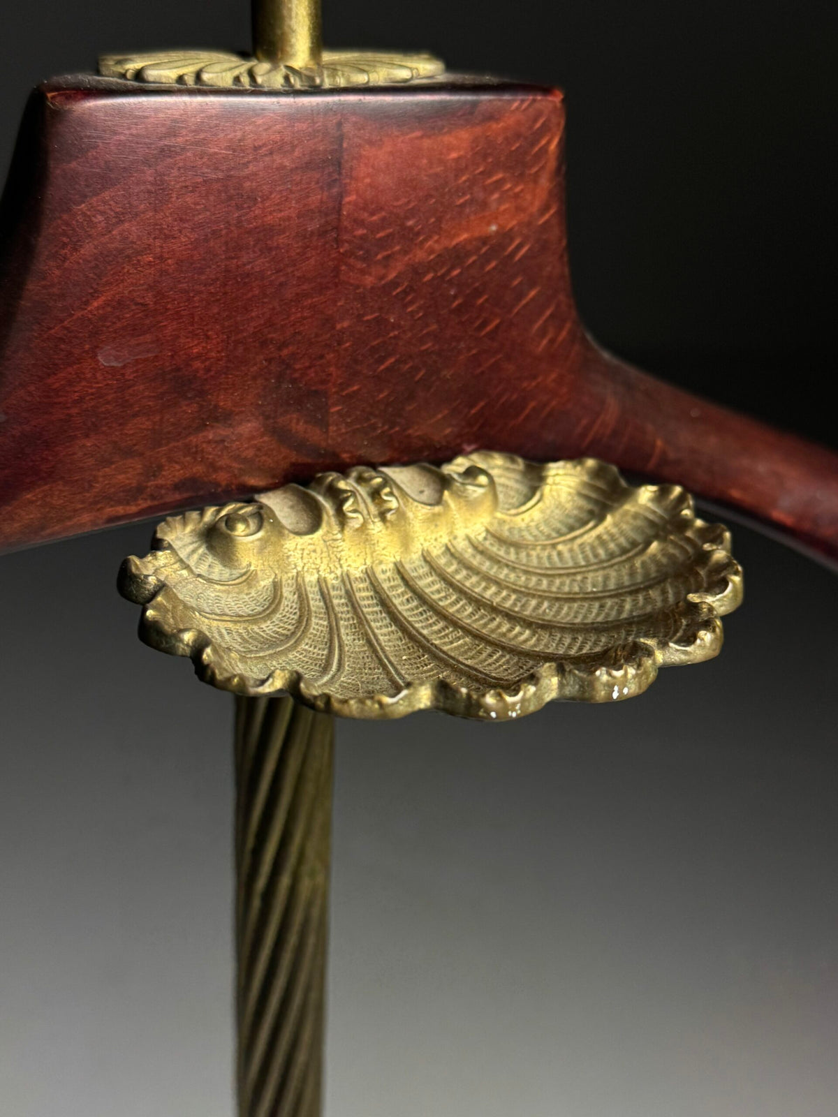 French Brass and Mahogany Clothes Valet on Wheels, Mid 20th Century, photo 5