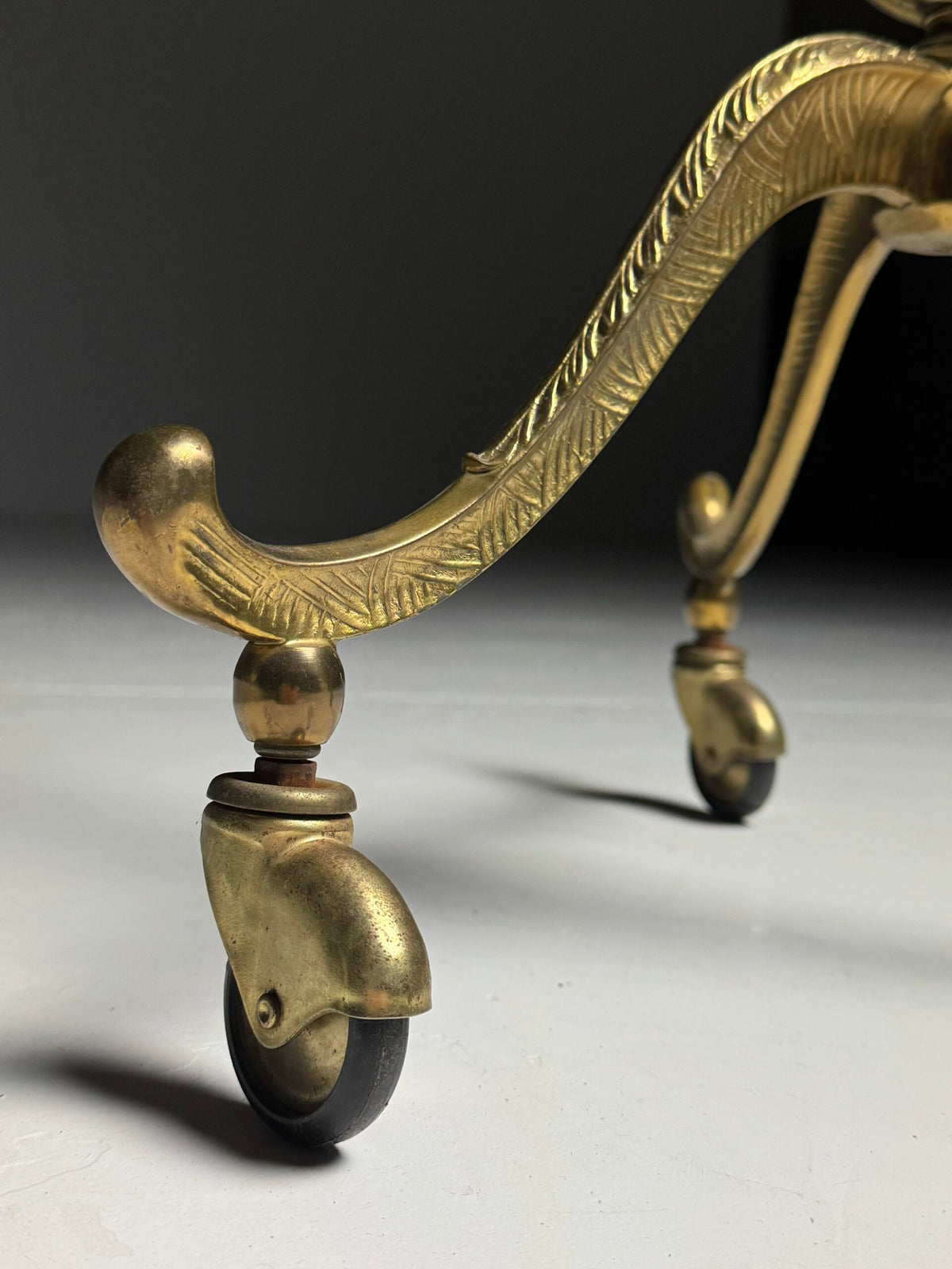 French Brass and Mahogany Clothes Valet on Wheels, Mid 20th Century, photo 11