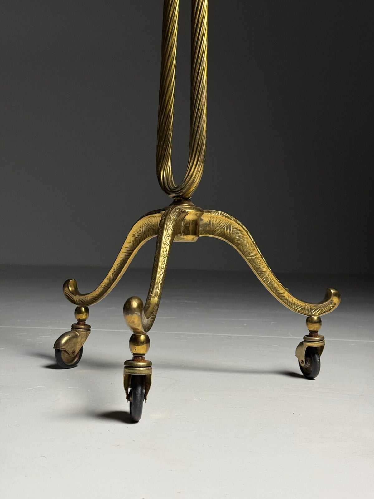 French Brass and Mahogany Clothes Valet on Wheels, Mid 20th Century, photo 17