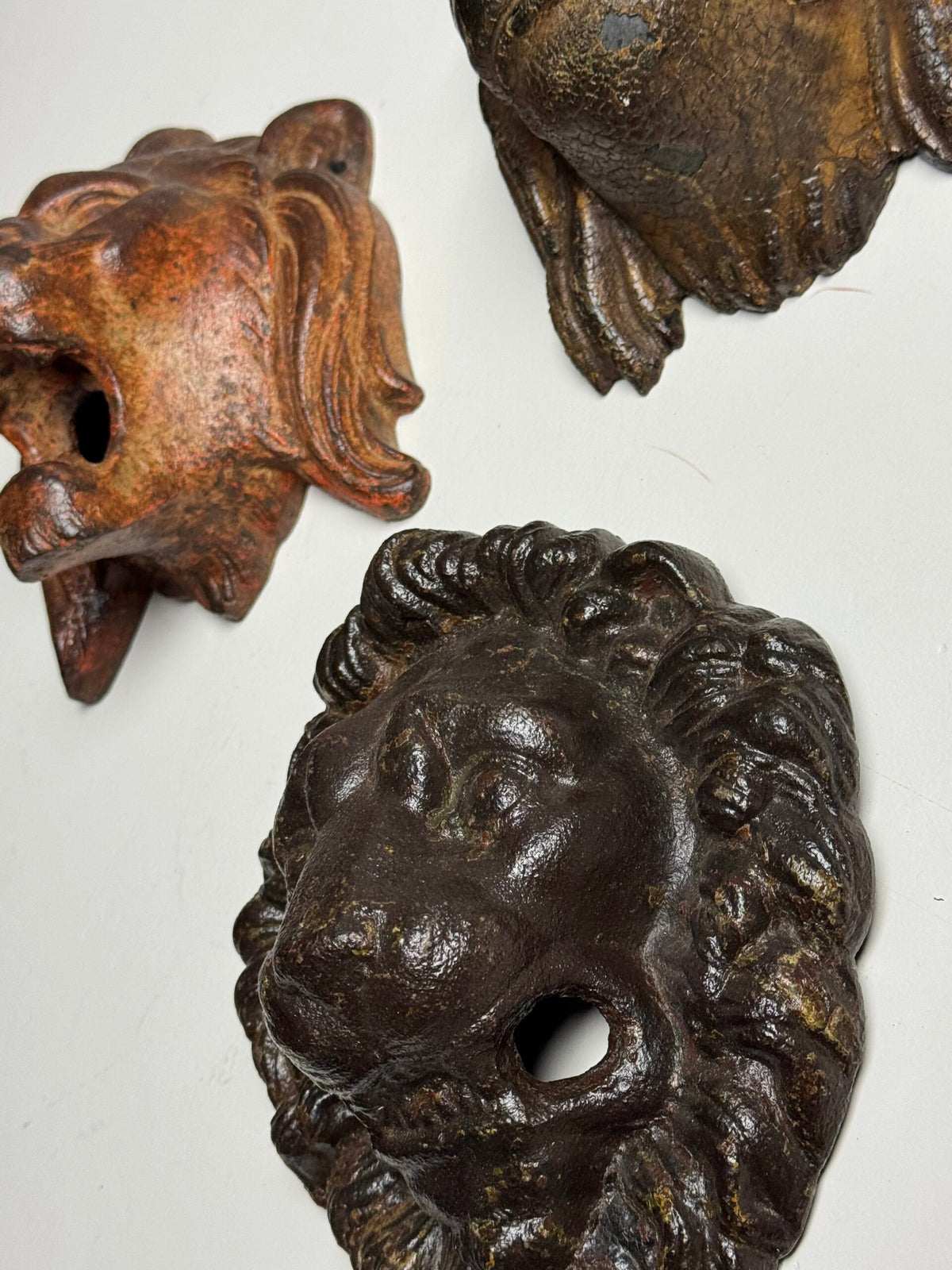 Set of Three Cast Iron Lion Heads, France, 19th Century, photo 4